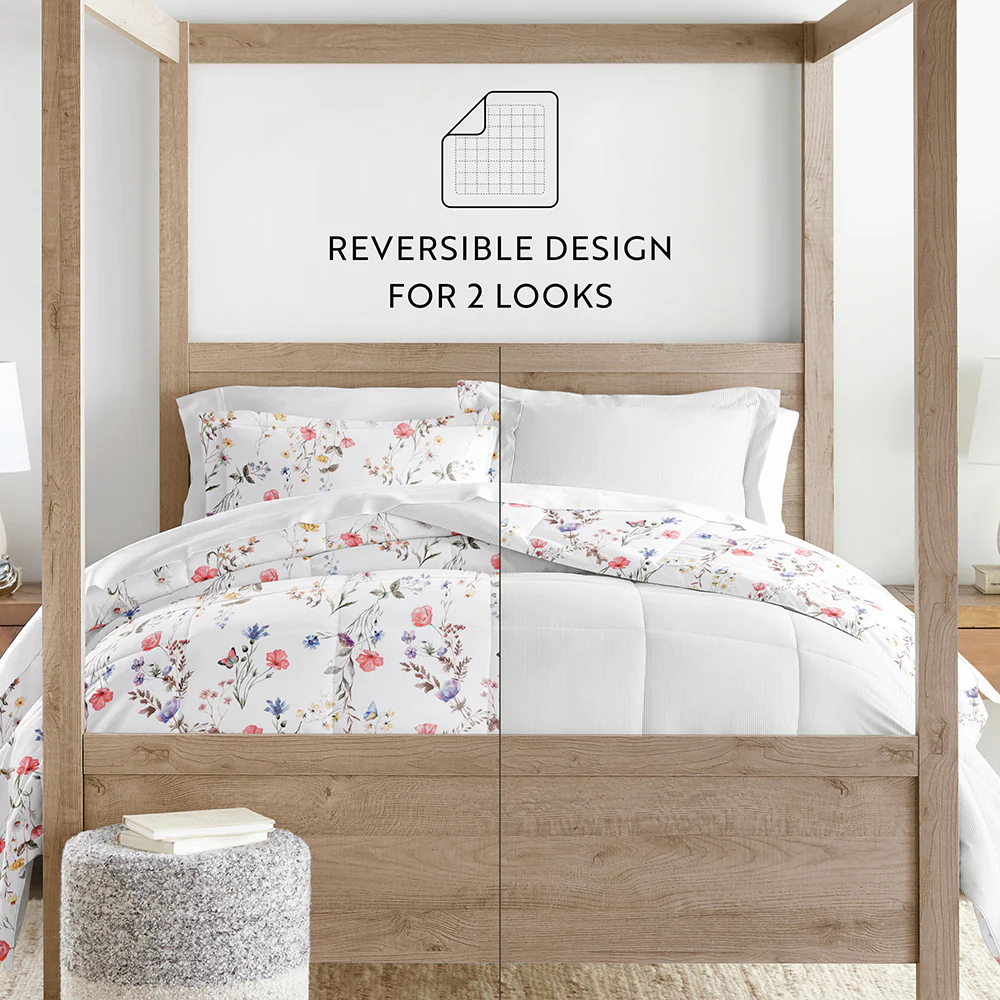 Meadow Floral Reversible Down-Alternative Comforter Set - Image 12