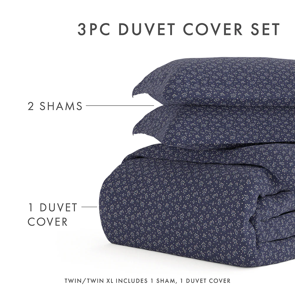 Midnight Blossoms Pattern 3-Piece Duvet Cover Set - Image 11