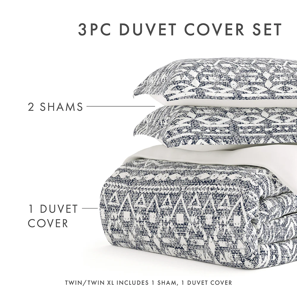 Modern Rustic Pattern 3-Piece Reversible Duvet Cover Set - Image 13