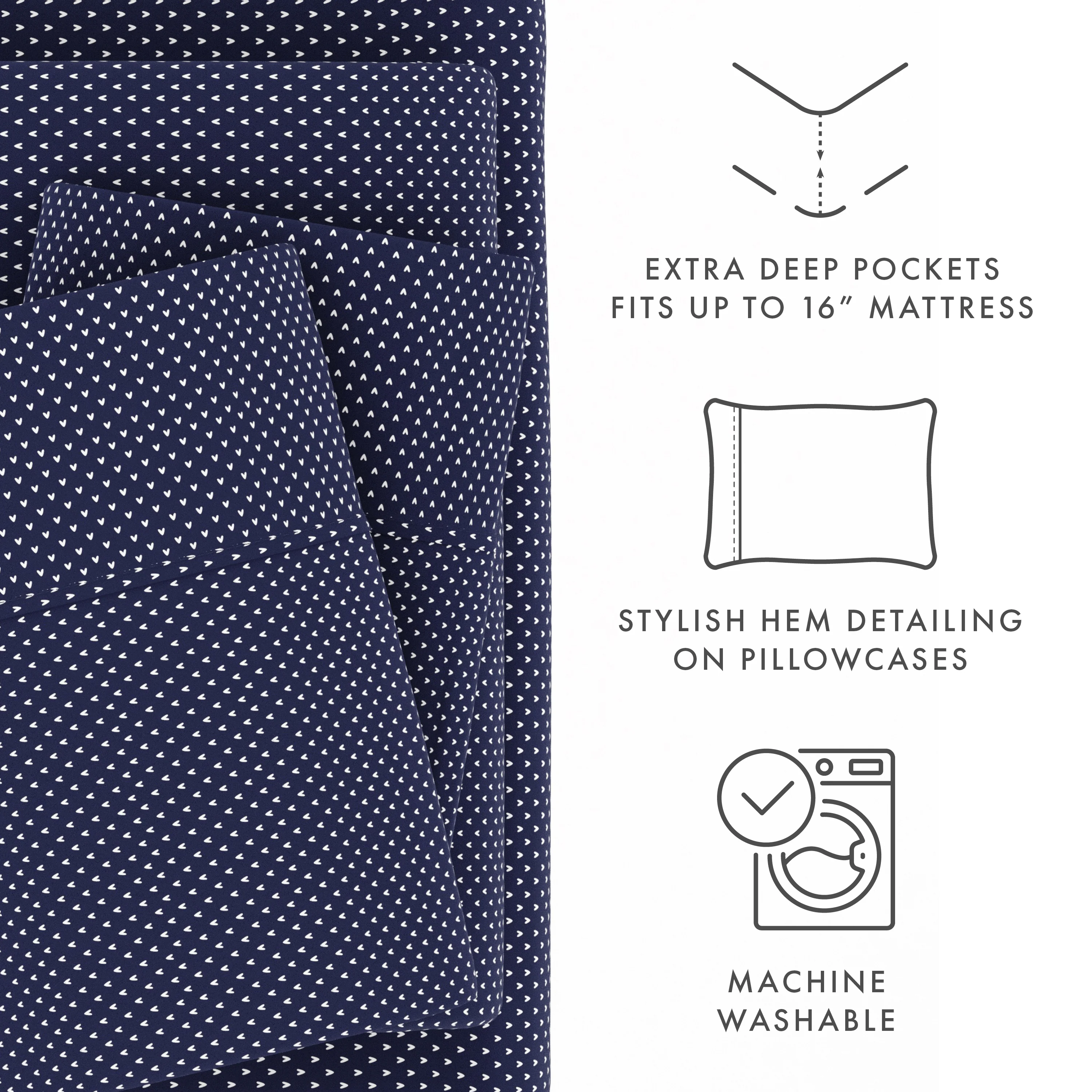 My Heart Pattern 4-Piece Sheet Set - Image 21