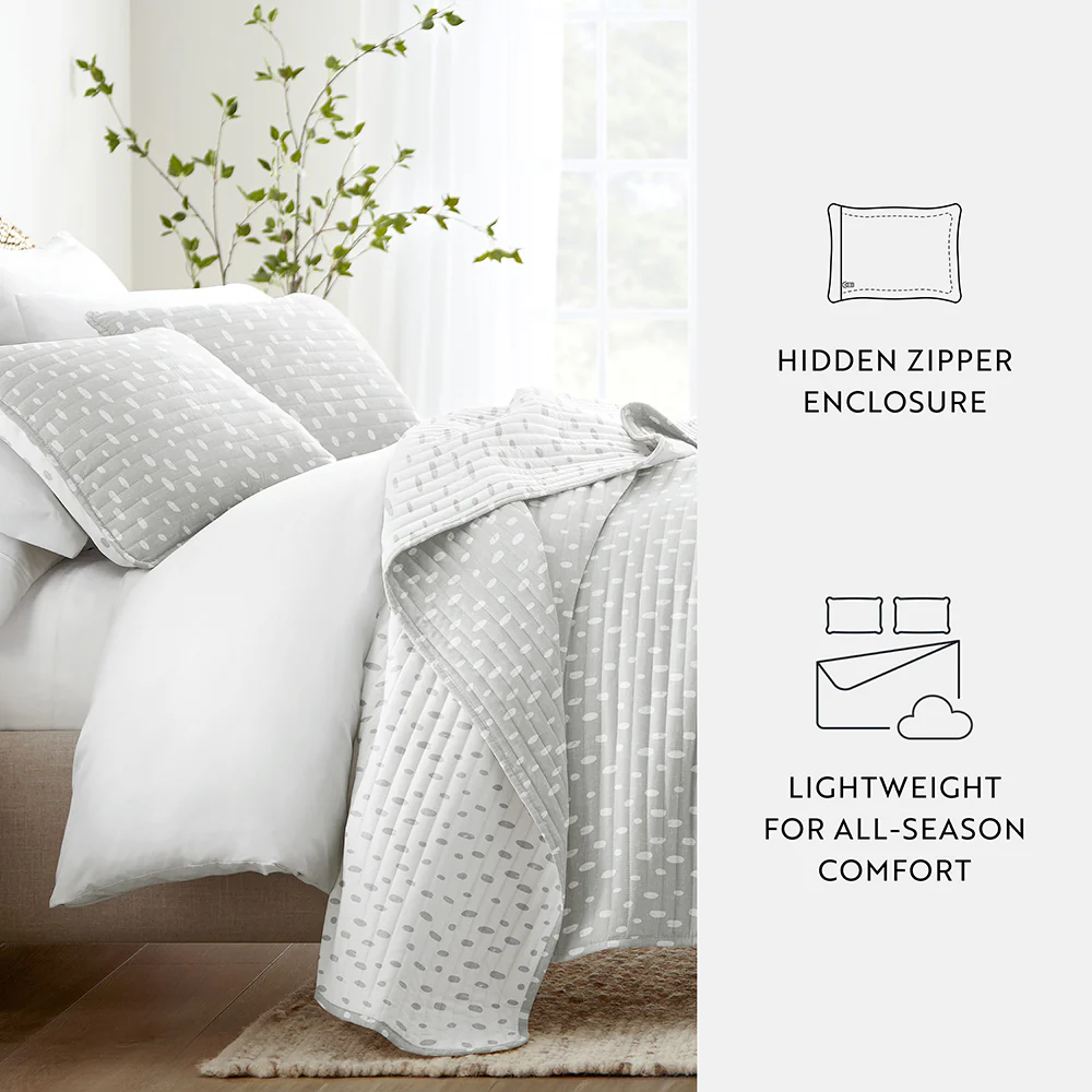Painted Dots Reversible Quilted Coverlet Set - Sale - Image 6