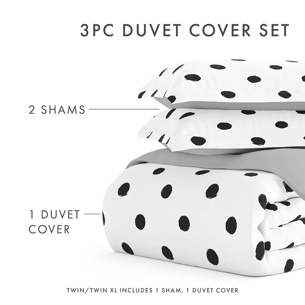 Painted Polkadot Pattern 3-Piece Reversible Duvet Cover Set - Image 13