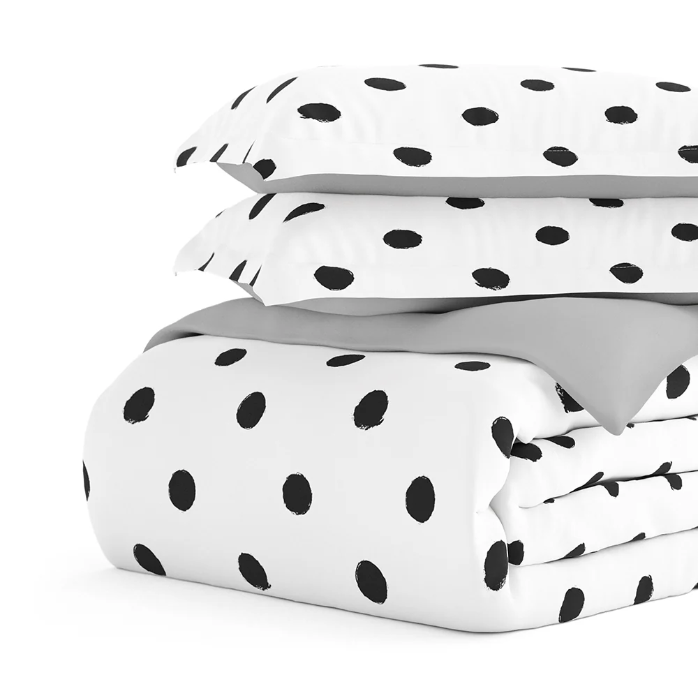 Painted Polkadot Pattern 3-Piece Reversible Duvet Cover Set - Image 7