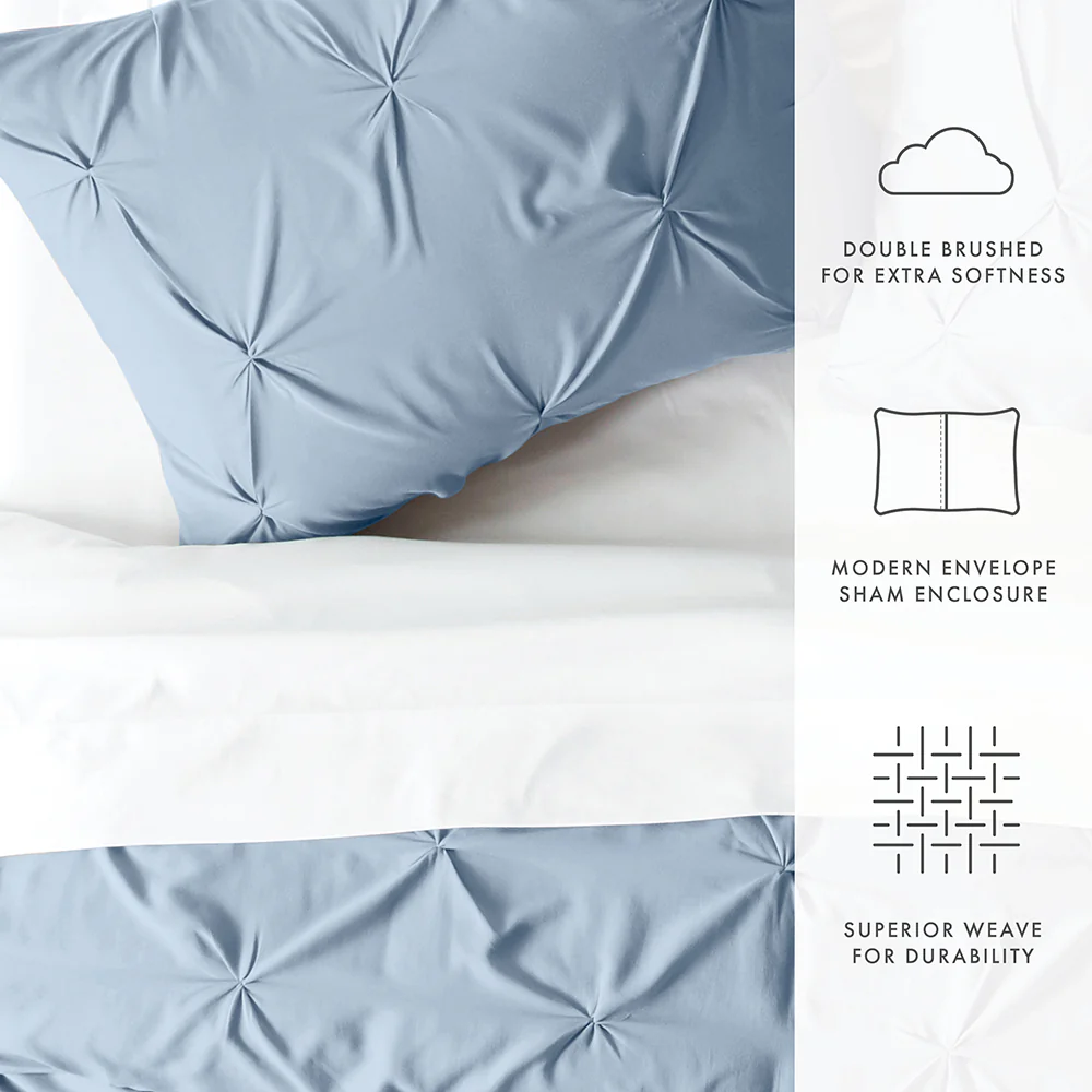 Pinch-Pleat 3-Piece Duvet Cover Set - Image 13