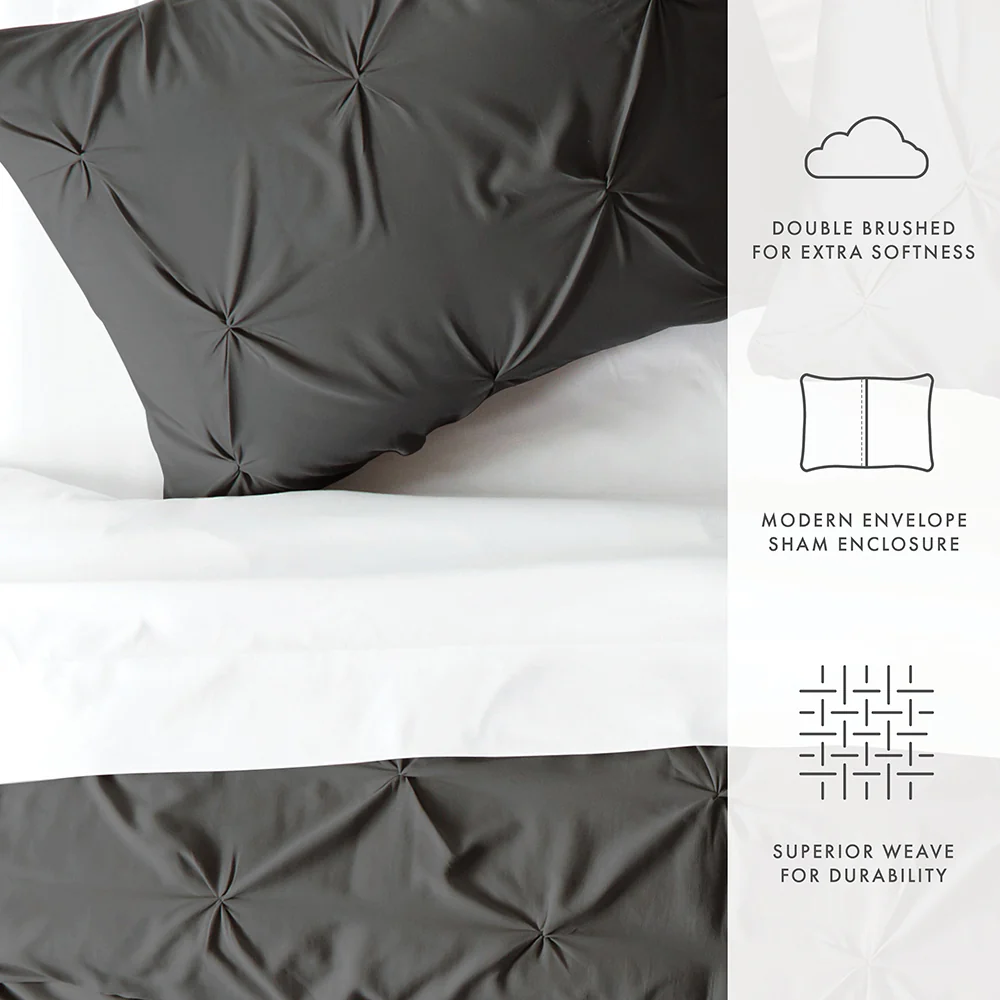 Pinch-Pleat 3-Piece Duvet Cover Set - Image 14