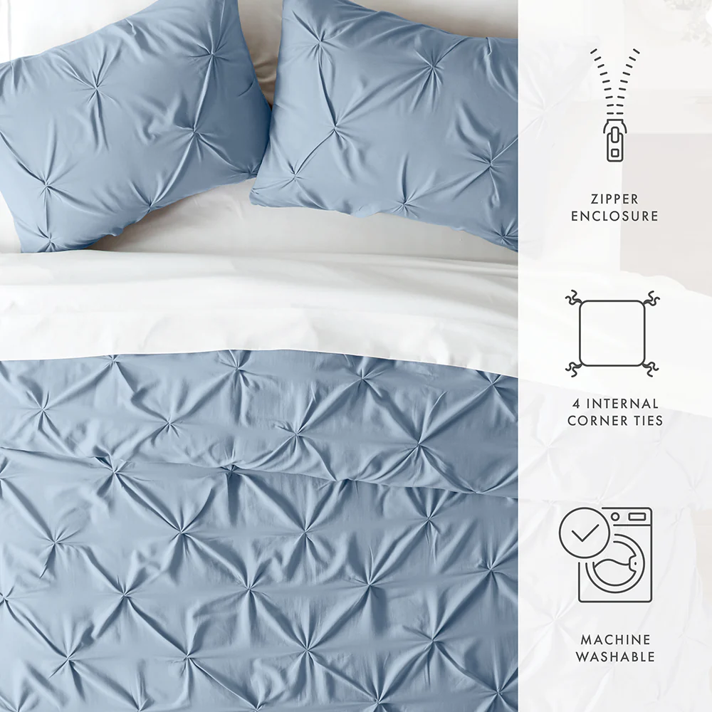 Pinch-Pleat 3-Piece Duvet Cover Set - Image 19