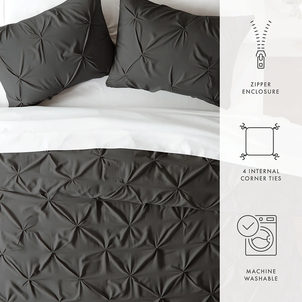 Pinch-Pleat 3-Piece Duvet Cover Set - Image 20