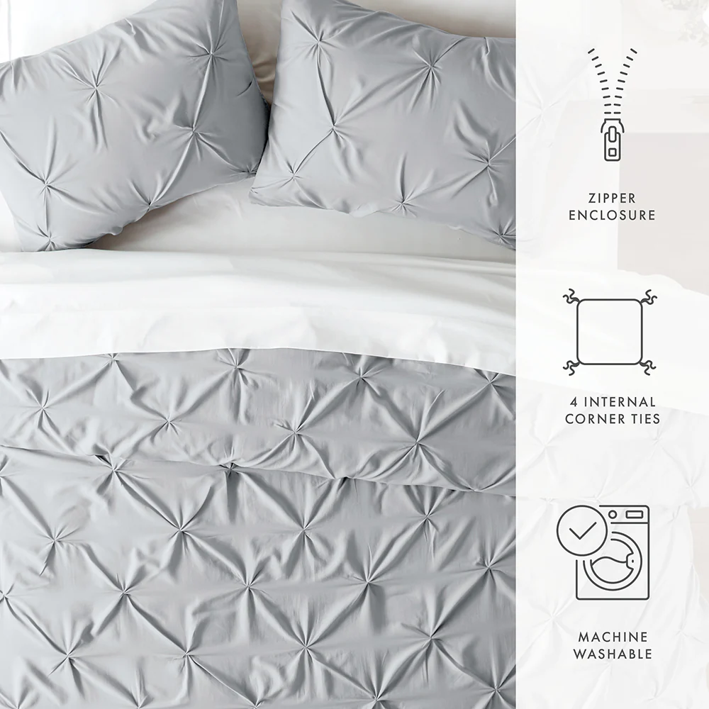 Pinch-Pleat 3-Piece Duvet Cover Set - Image 22