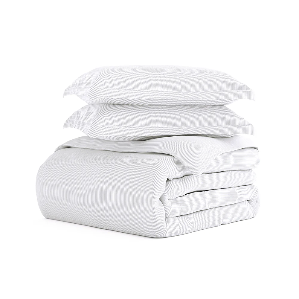 Pinstriped Pattern 3-Piece Duvet Cover Set - Image 4