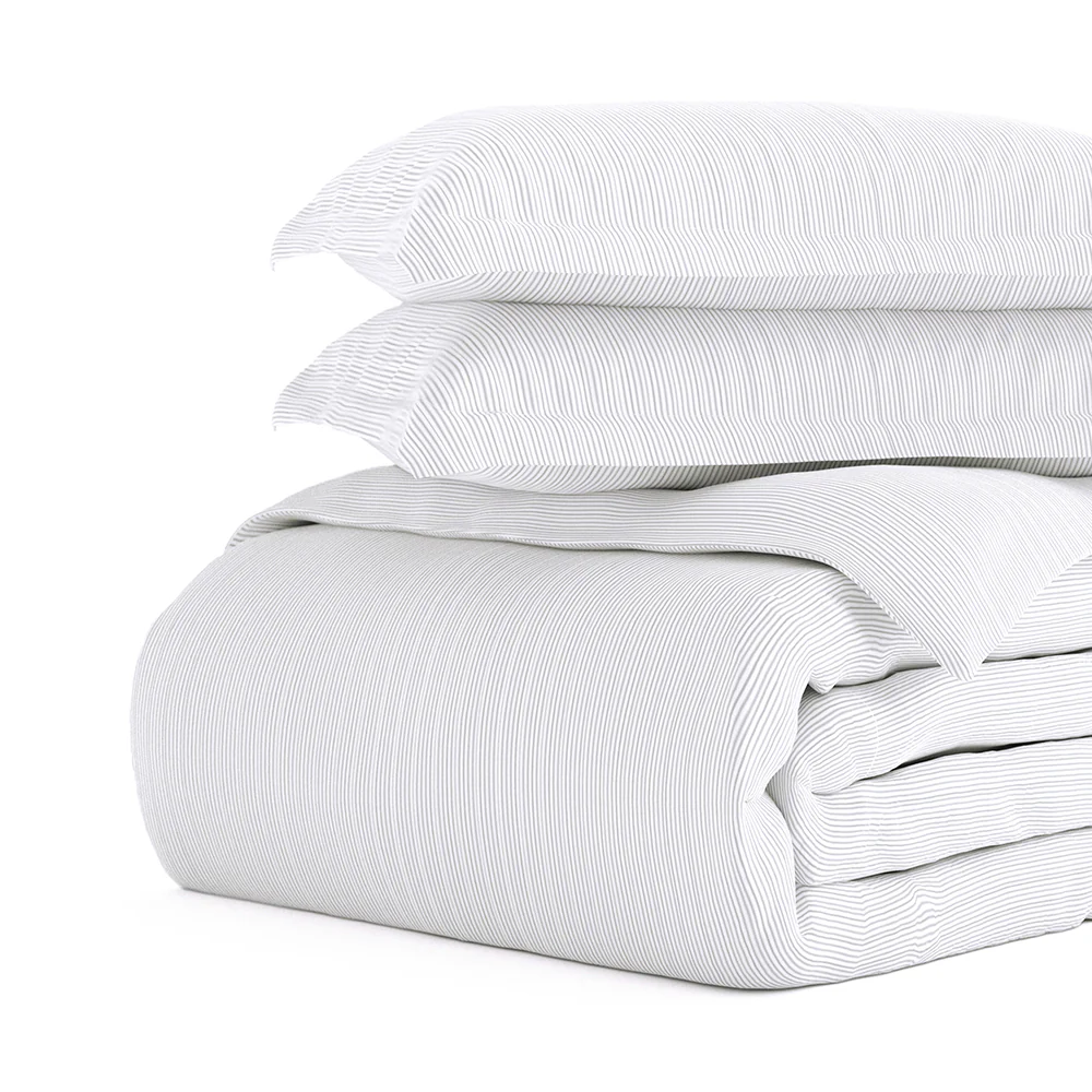 Pinstriped Pattern 3-Piece Duvet Cover Set - Image 5
