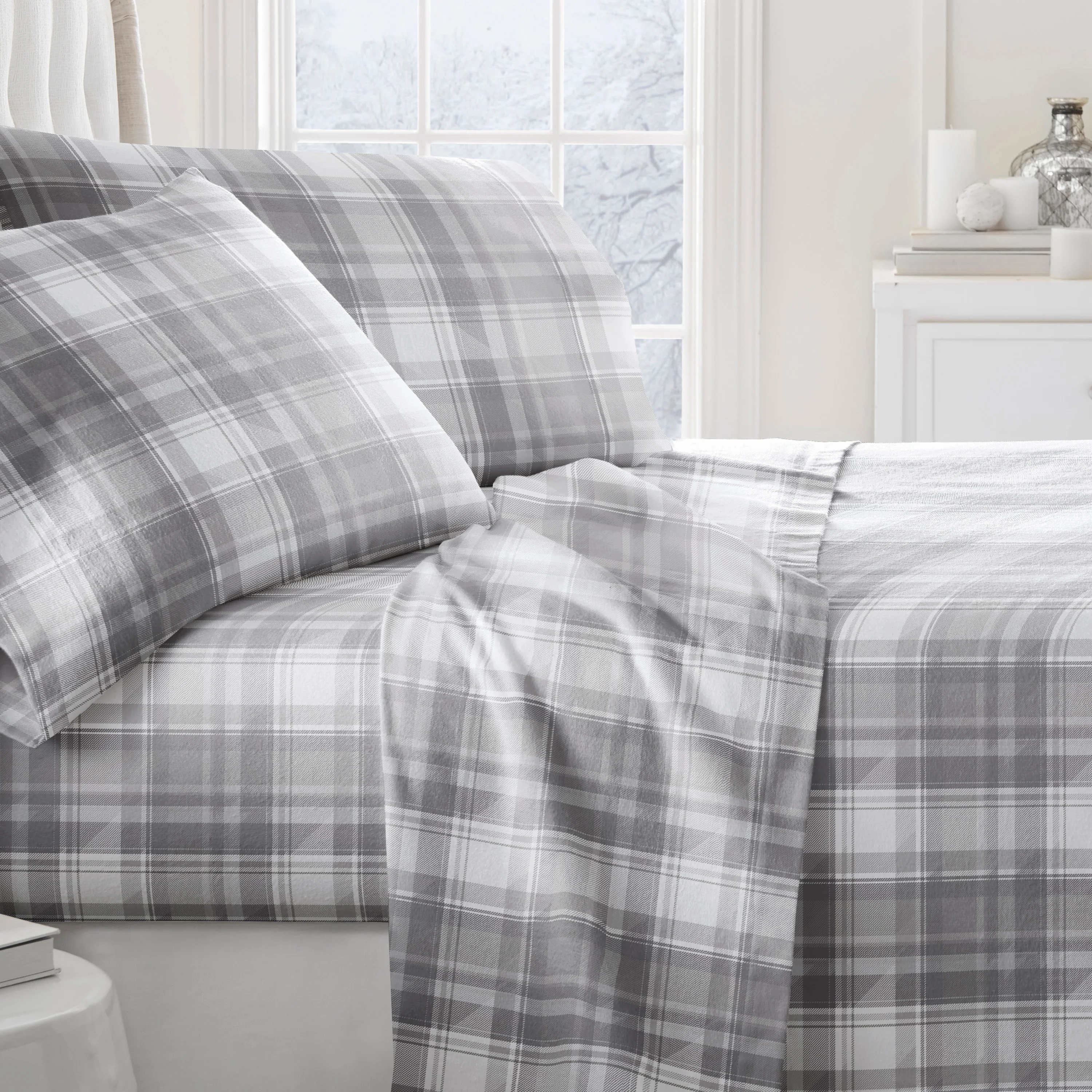 Plaid 4-Piece Flannel Sheet Set - Image 3