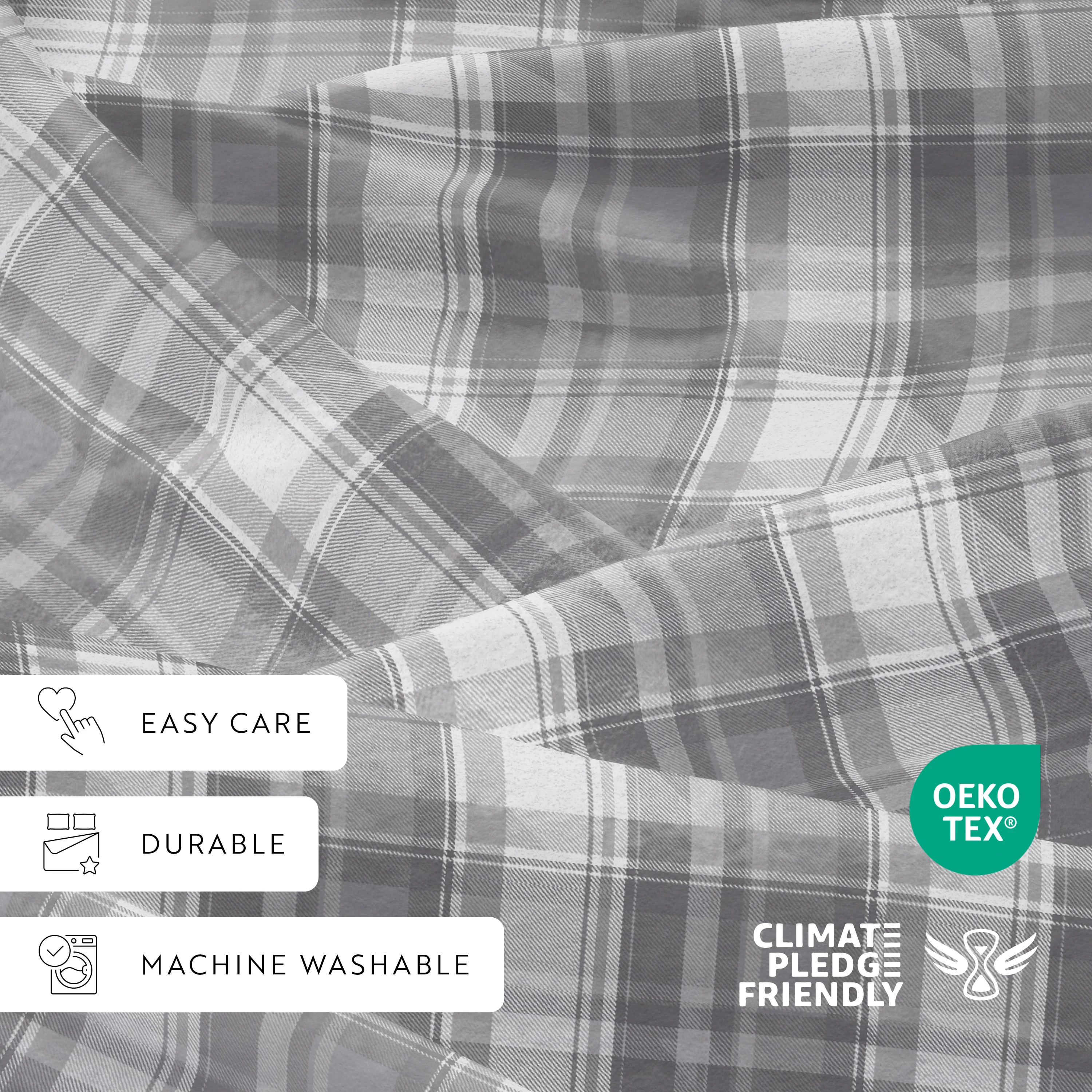 Plaid 4-Piece Flannel Sheet Set - Image 9