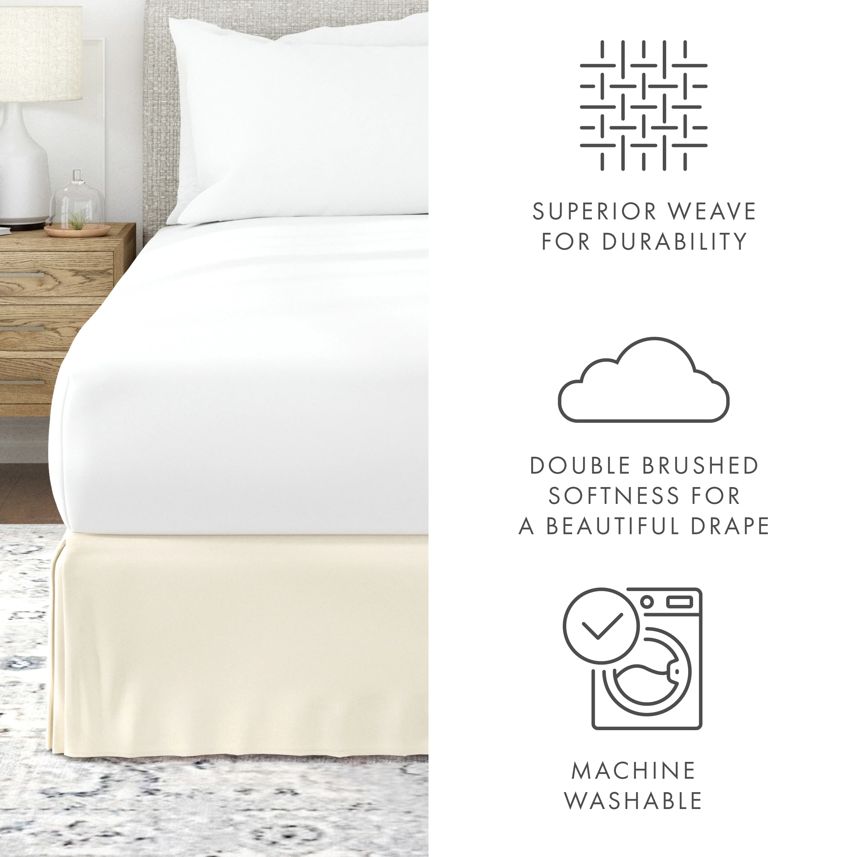 Pleated Dust Ruffle Bed Skirt - Image 56