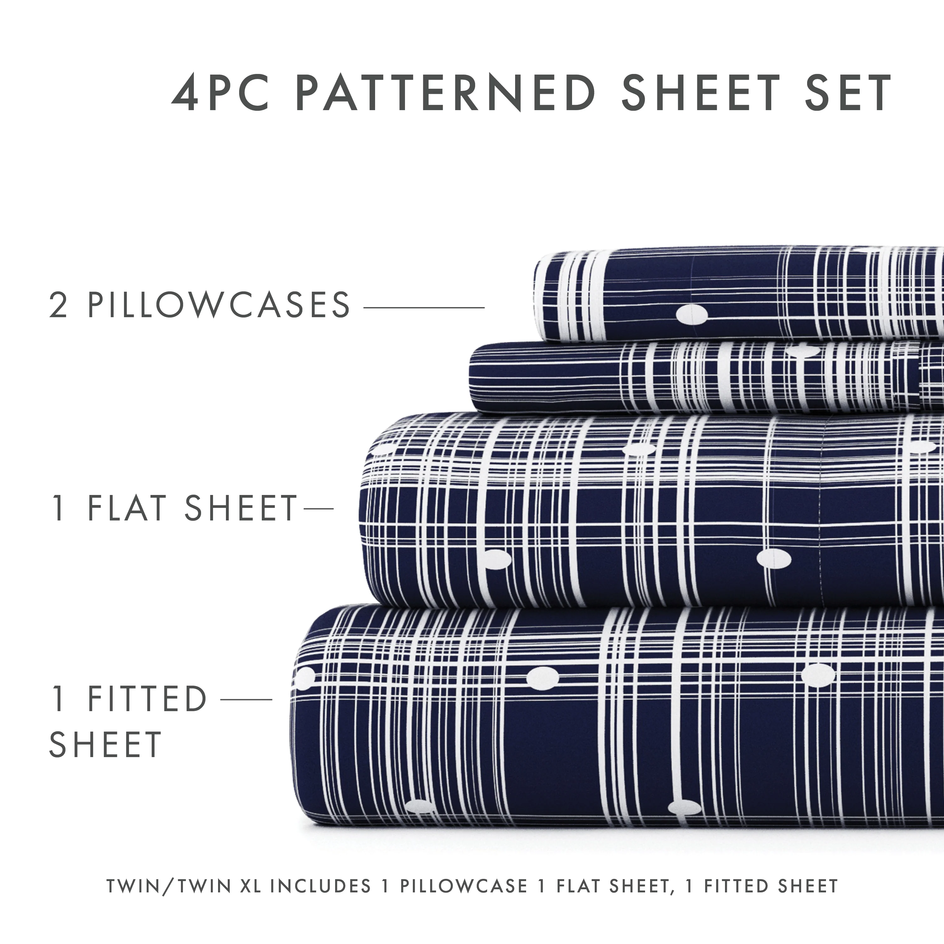 Polkadot Pattern 4-Piece Sheet Set - Image 17