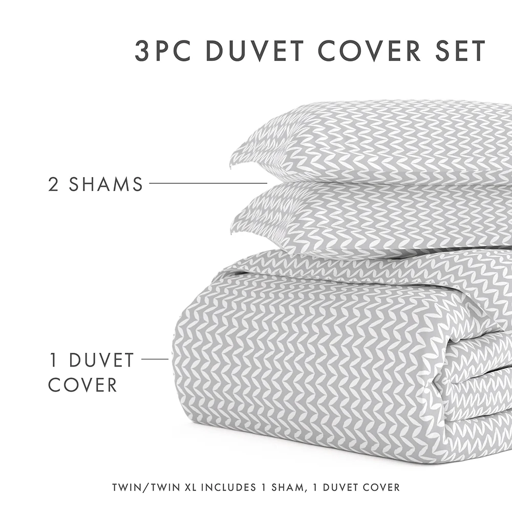 Puffed Chevron Pattern 3-Piece Duvet Cover Set - Image 33