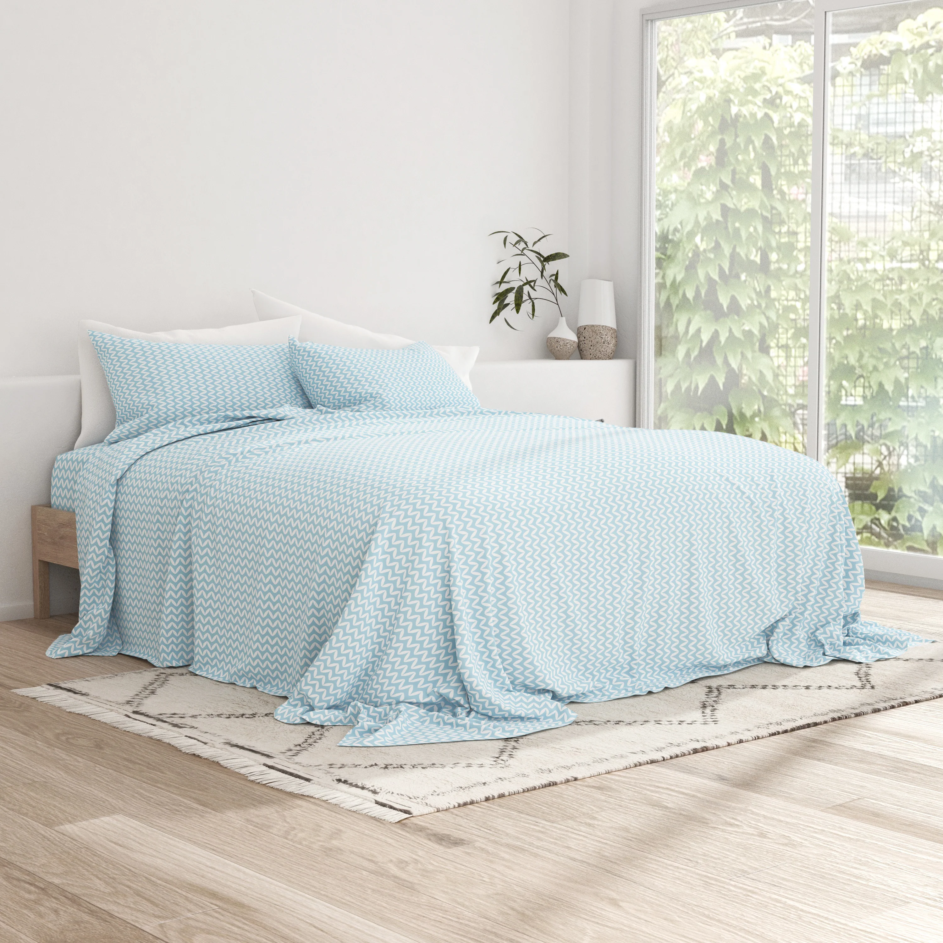 Puffed Chevron Pattern 4-Piece Sheet Set - Image 10