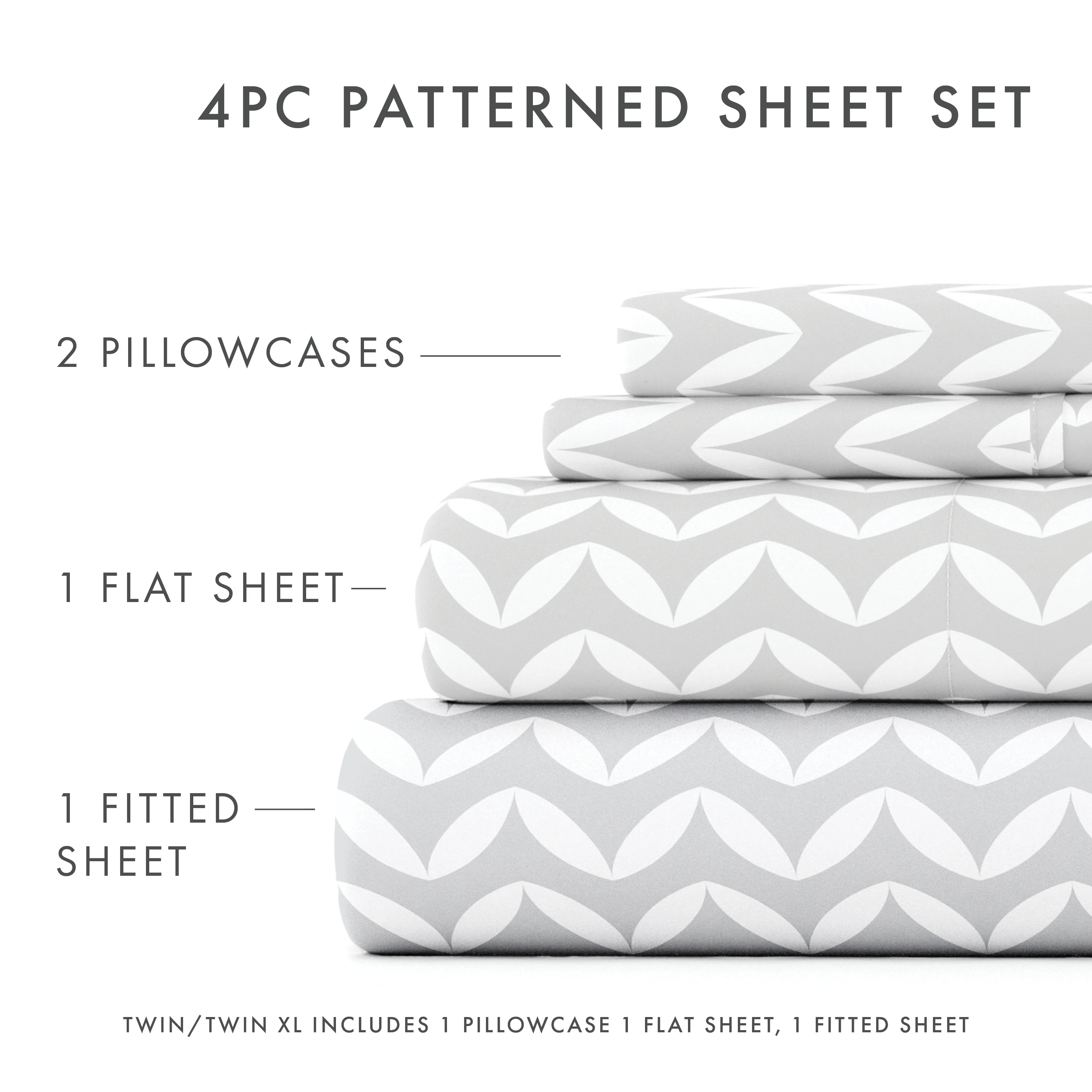 Puffed Chevron Pattern 4-Piece Sheet Set - Image 15