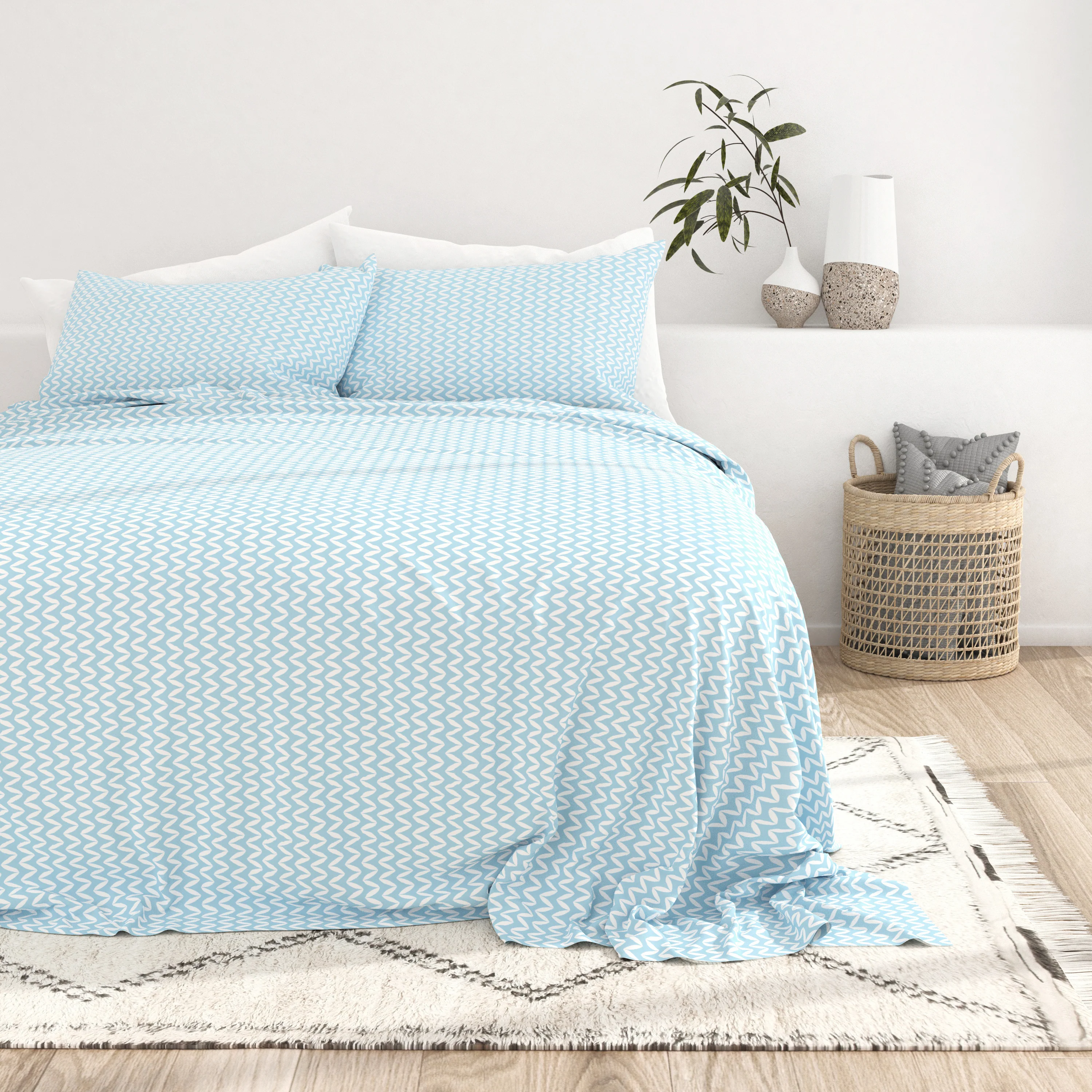 Puffed Chevron Pattern 4-Piece Sheet Set - Image 7