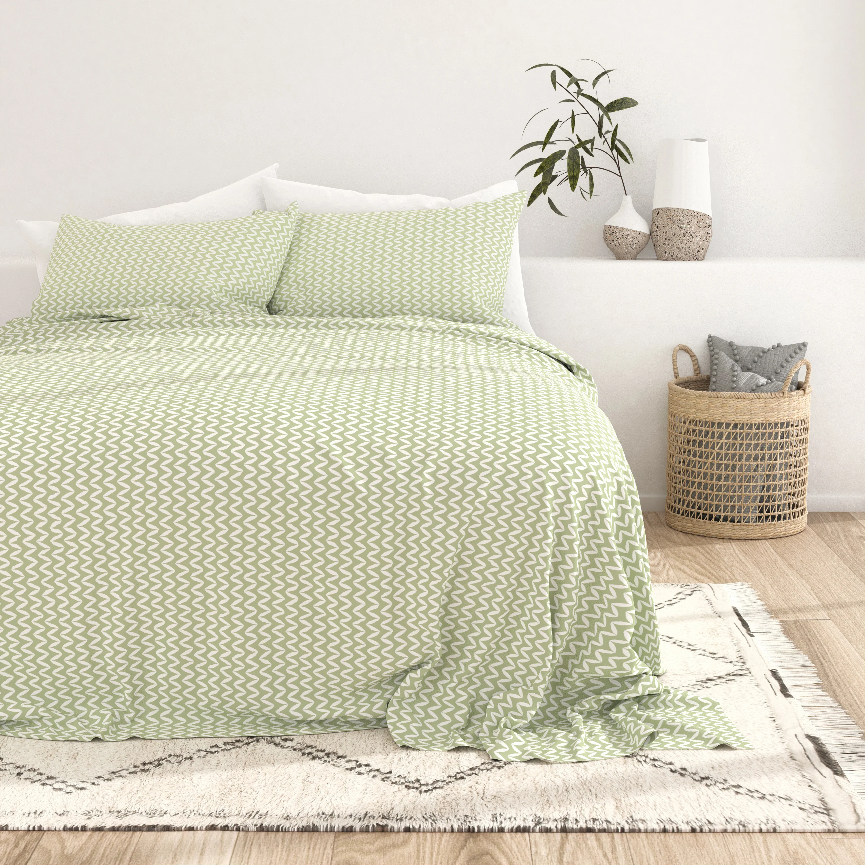 Puffed Chevron Pattern 4-Piece Sheet Set - Image 8