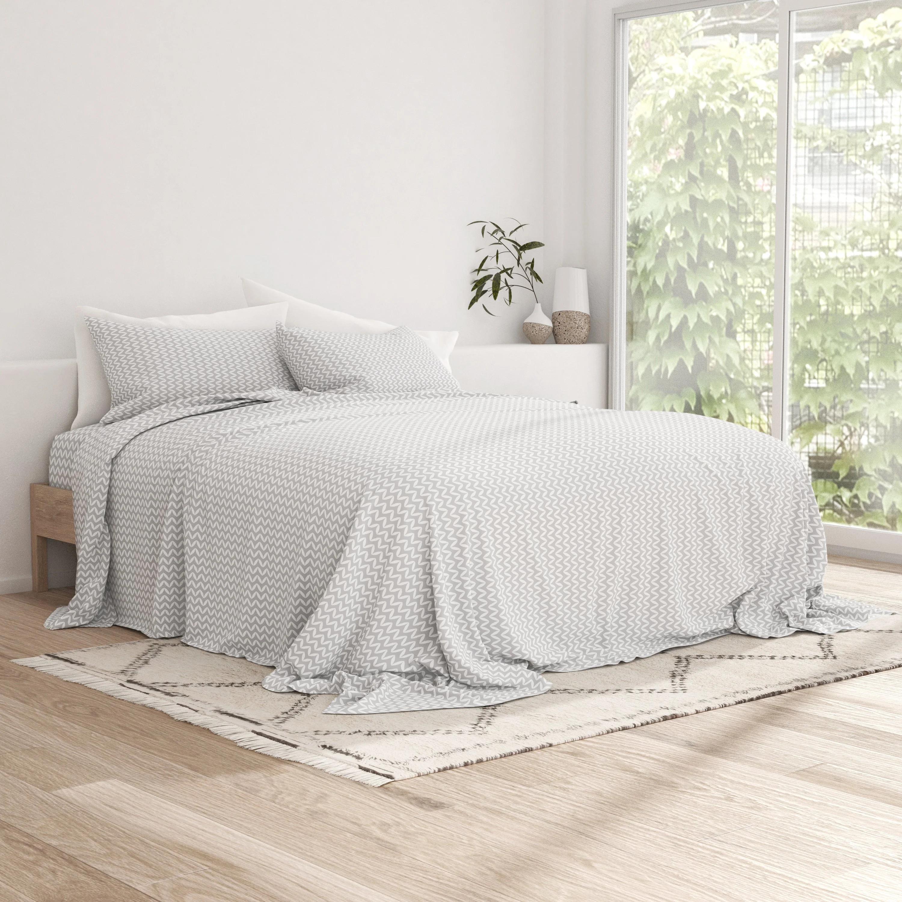Puffed Chevron Pattern 4-Piece Sheet Set - Sale - Image 12