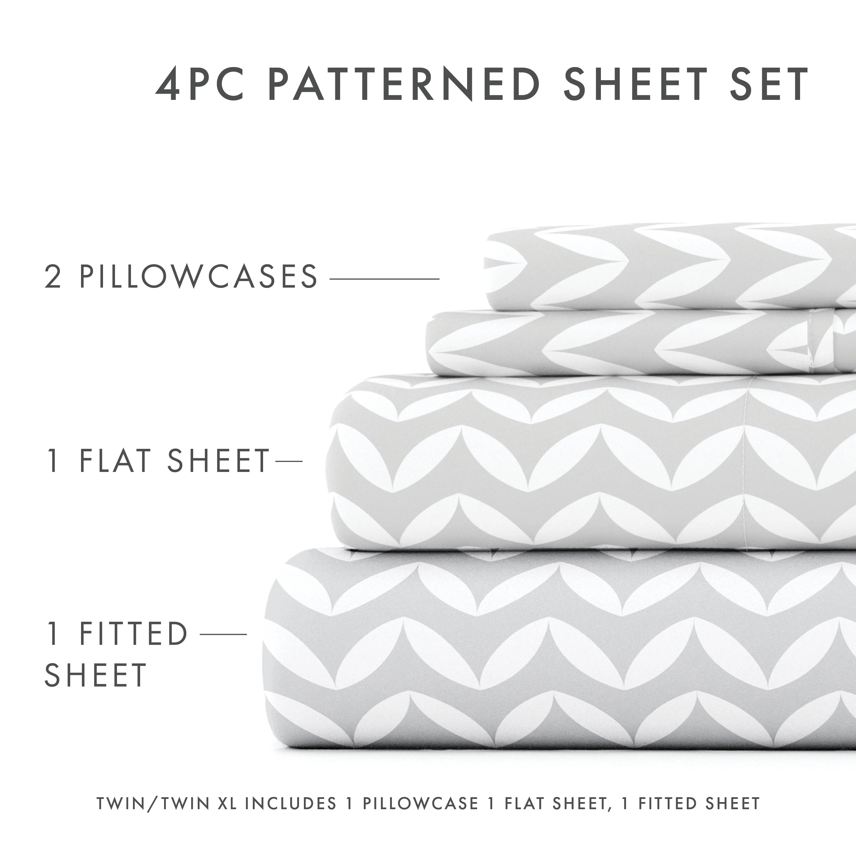 Puffed Chevron Pattern 4-Piece Sheet Set - Sale - Image 15
