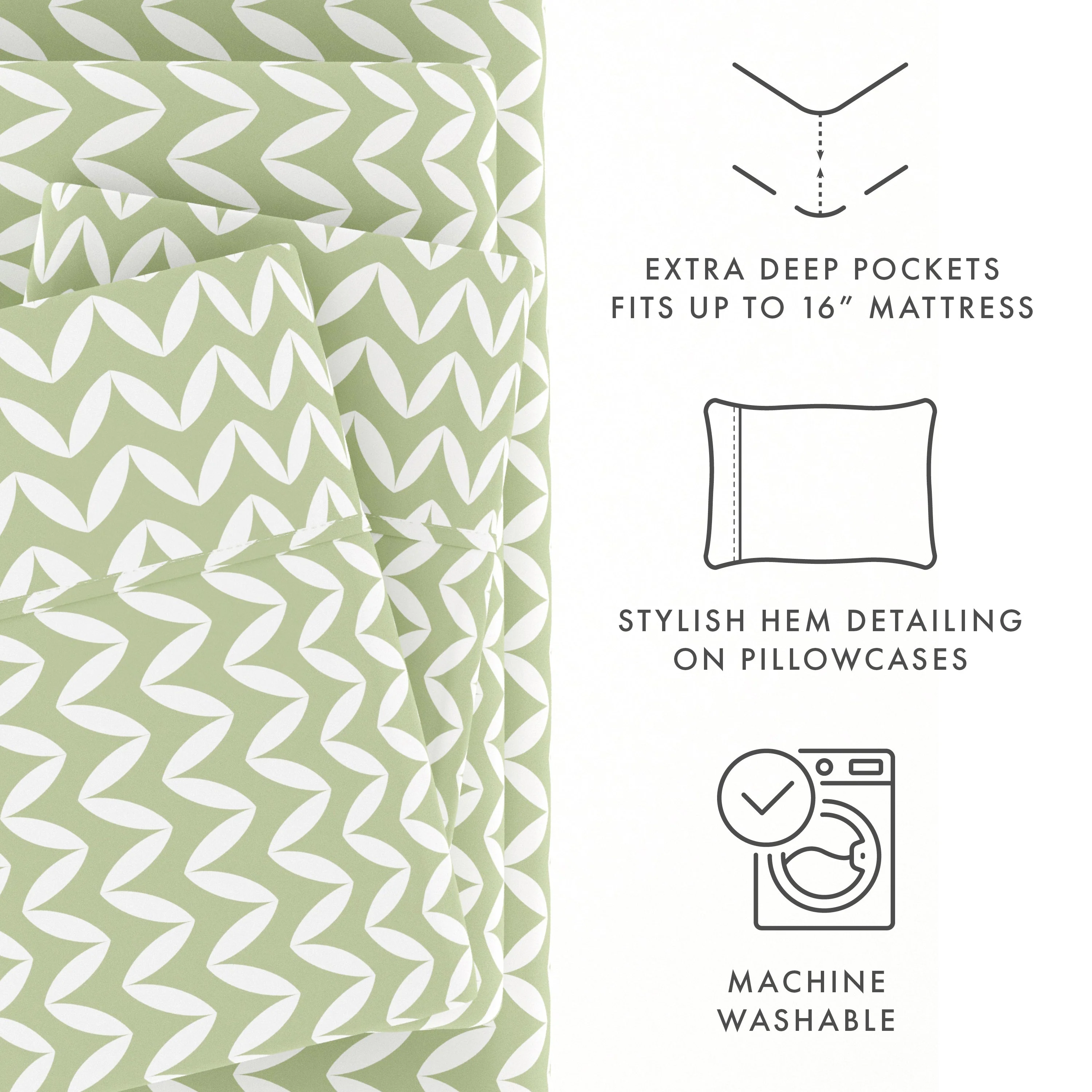 Puffed Chevron Pattern 4-Piece Sheet Set - Sale - Image 20