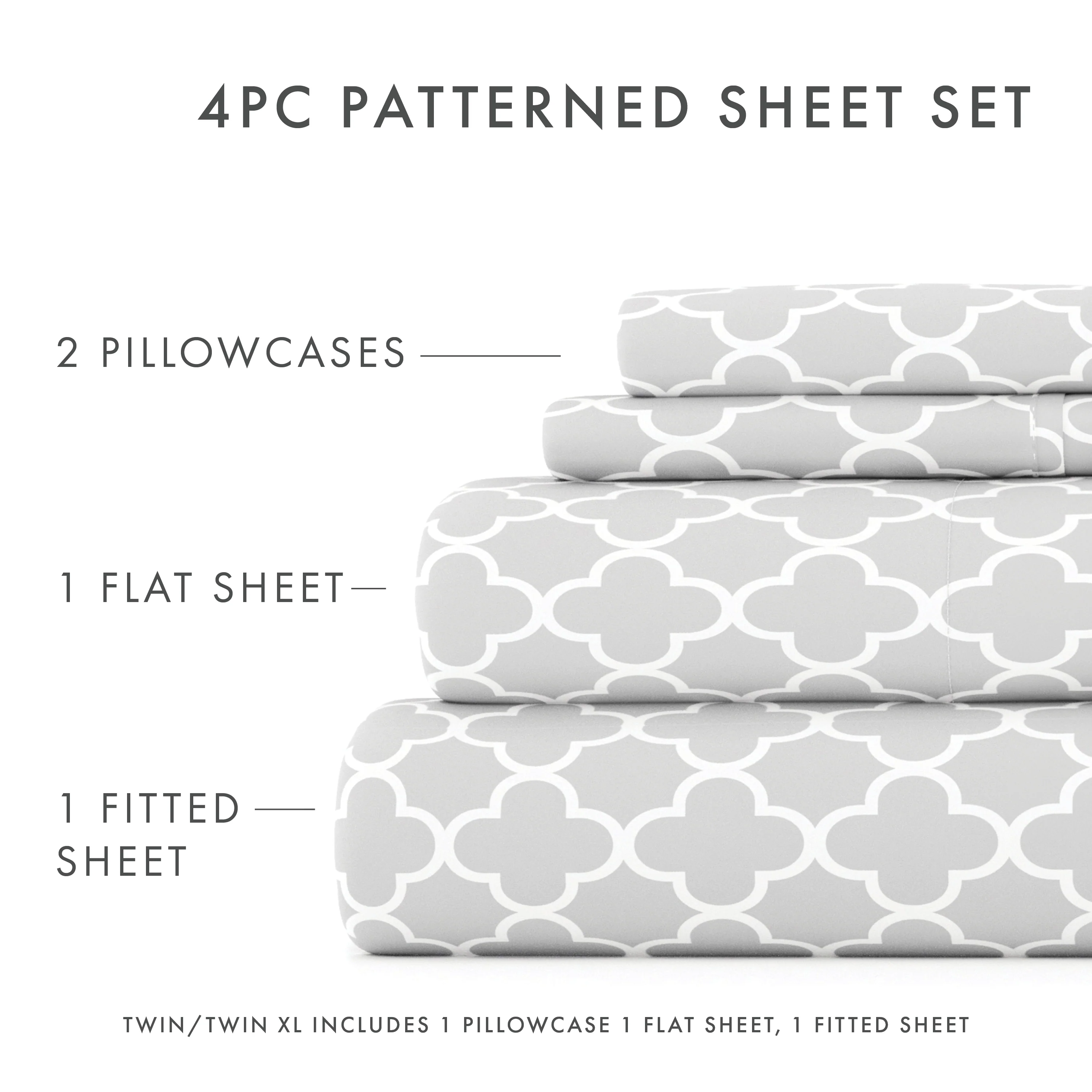Quatrefoil Pattern 4-Piece Sheet Set - Image 10