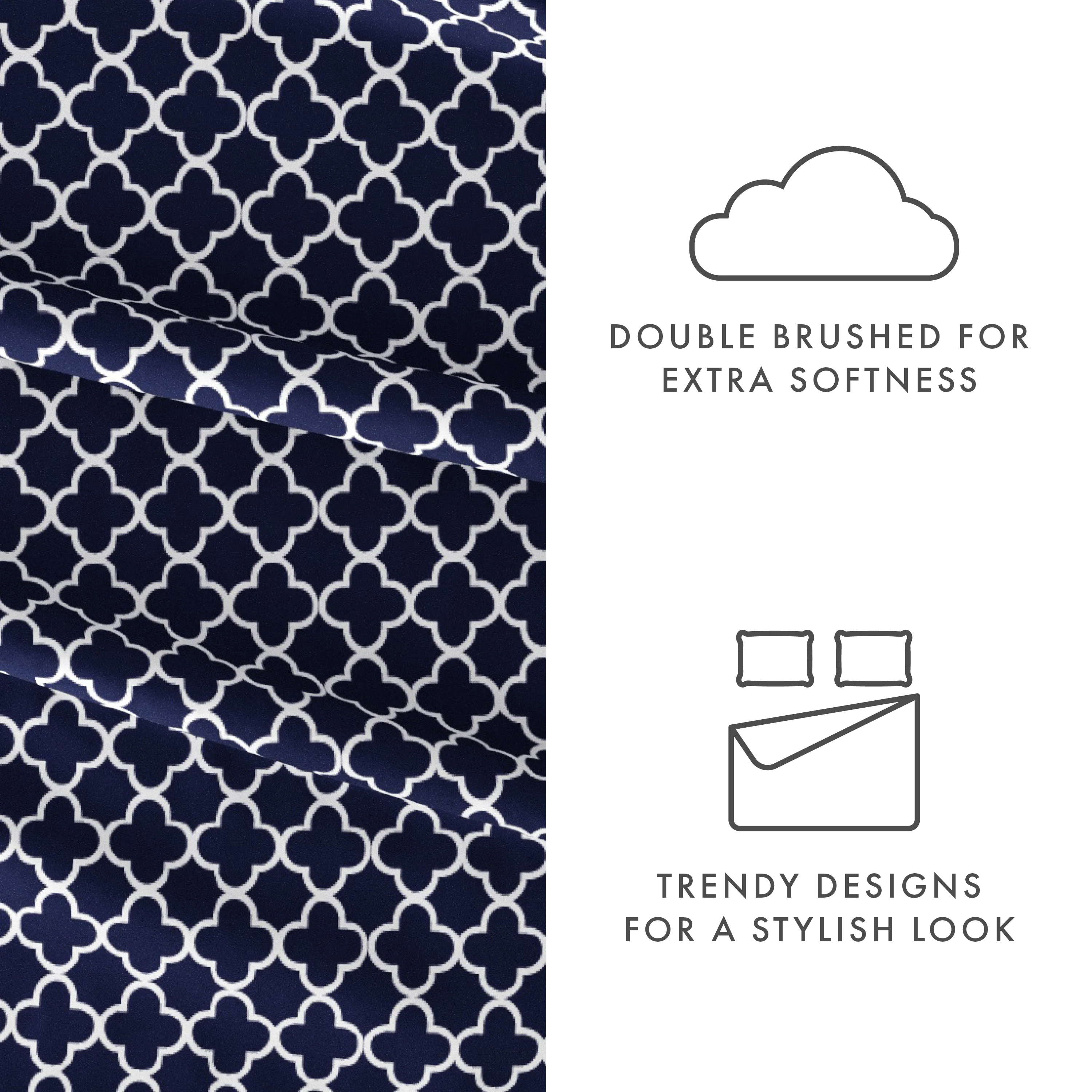 Quatrefoil Pattern 4-Piece Sheet Set - Image 11