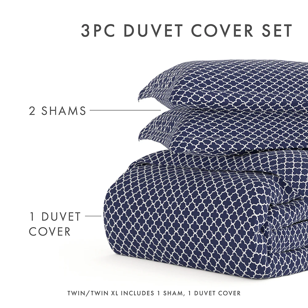 Quatrefoil Pattern 3-Piece Duvet Cover Set - Image 21