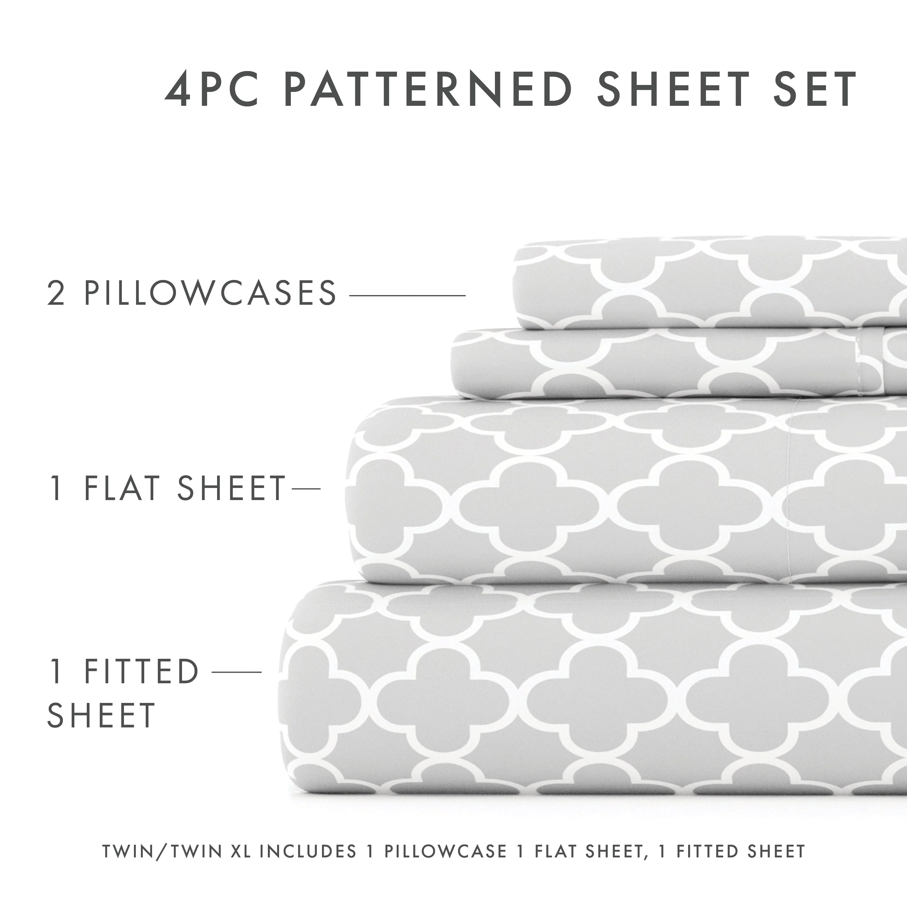Quatrefoil Pattern 4-Piece Sheet Set - Sale - Image 10