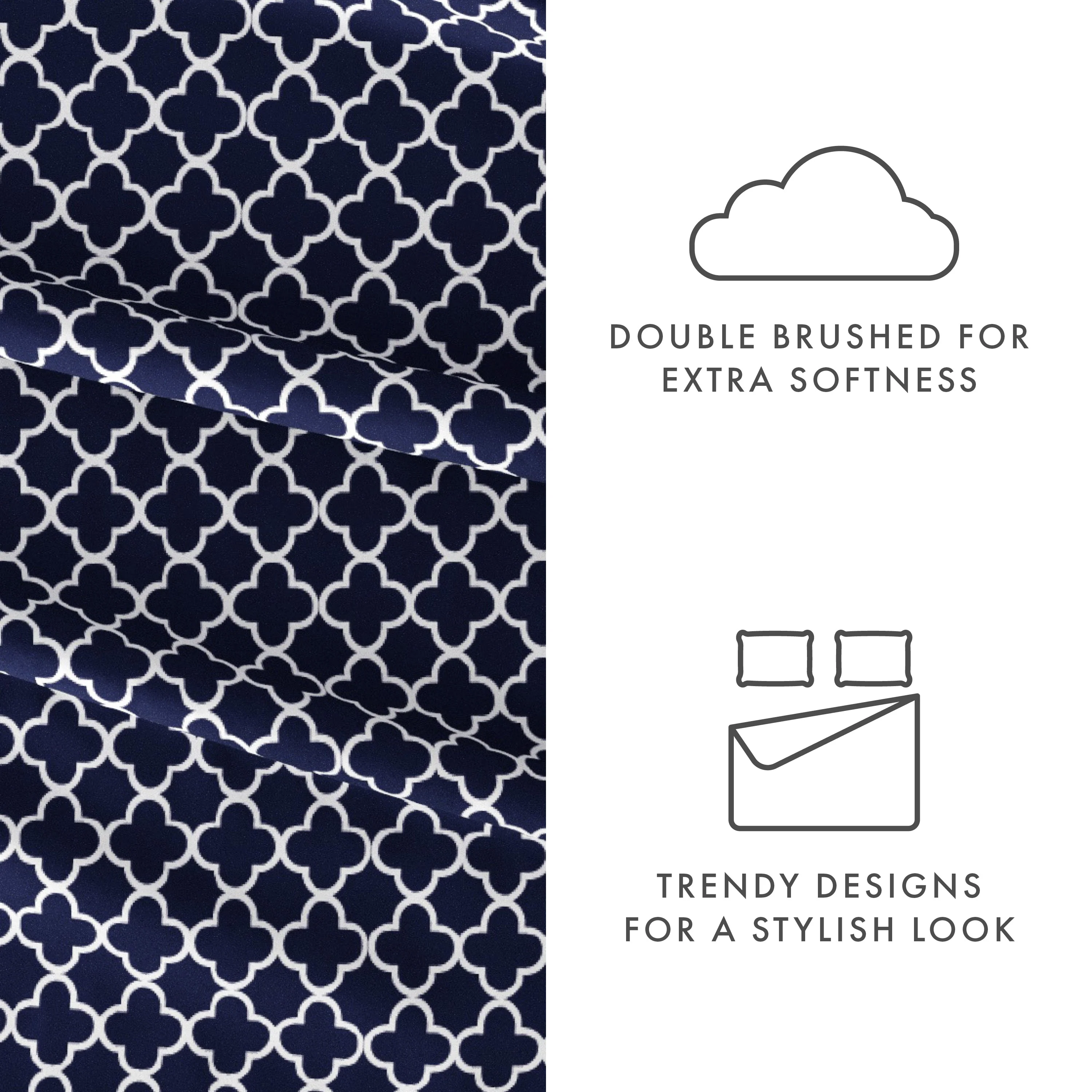 Quatrefoil Pattern 4-Piece Sheet Set - Sale - Image 11