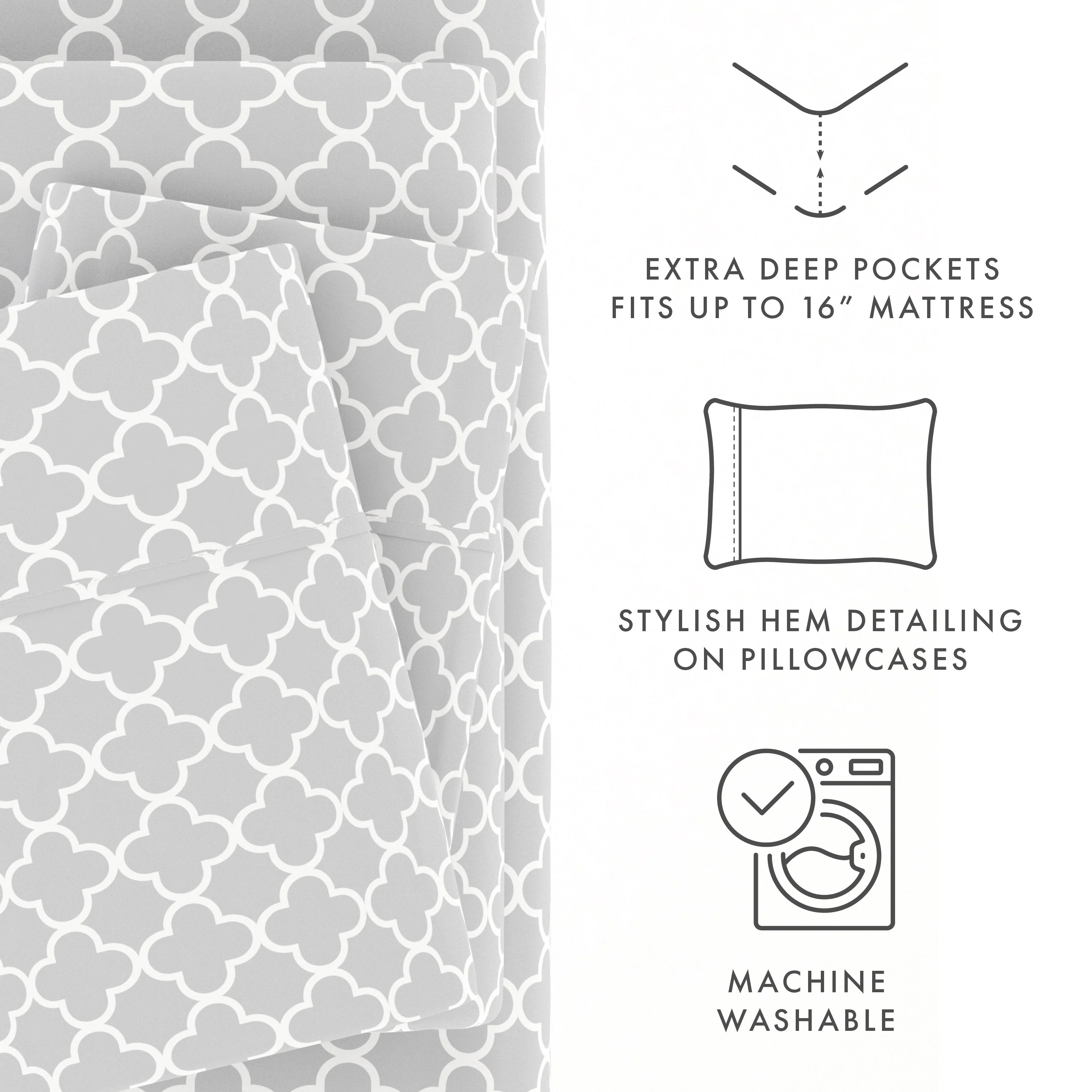 Quatrefoil Pattern 4-Piece Sheet Set - Sale - Image 14