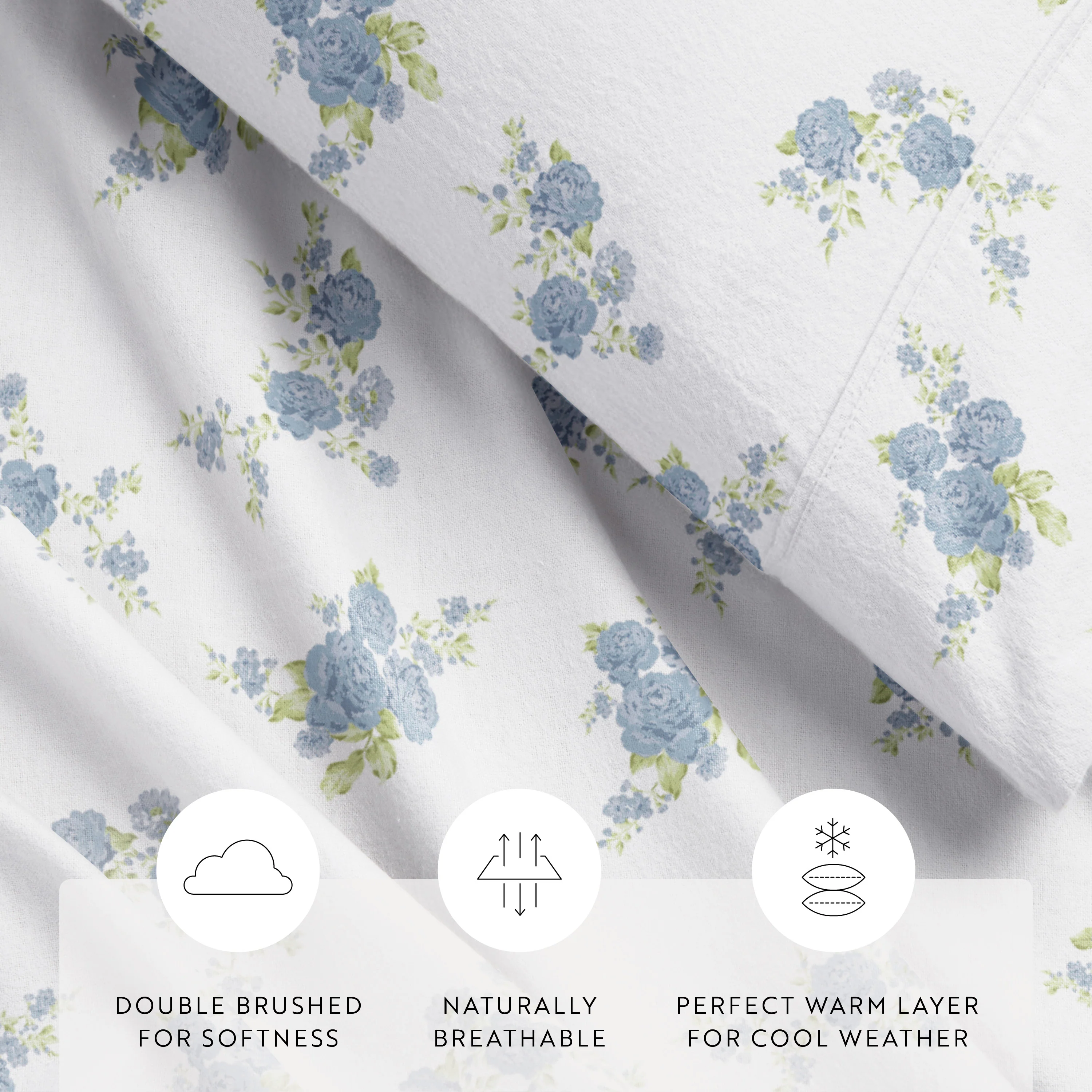 Rose Bunch 4-Piece Flannel Sheet Set - Image 11