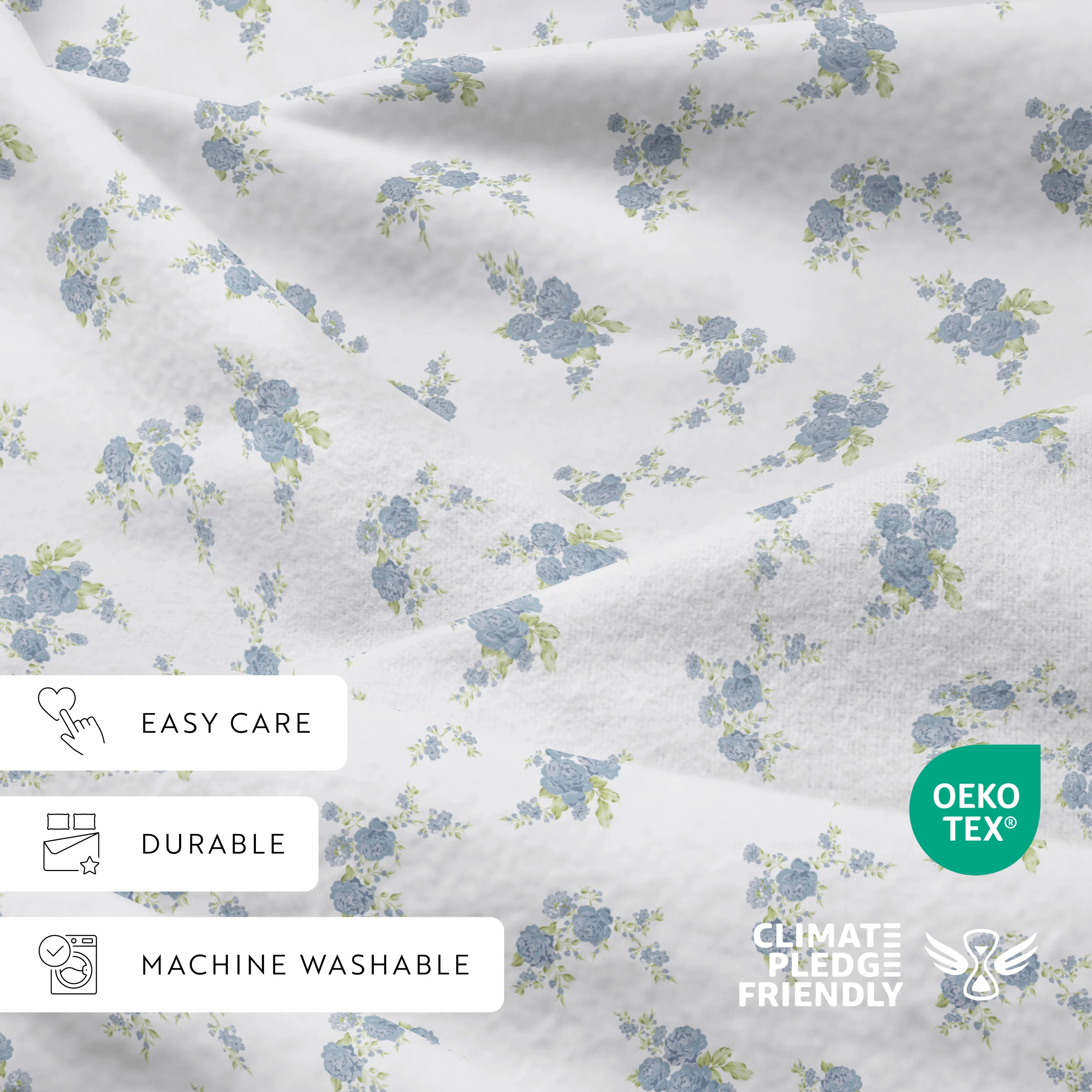 Rose Bunch 4-Piece Flannel Sheet Set - Image 17