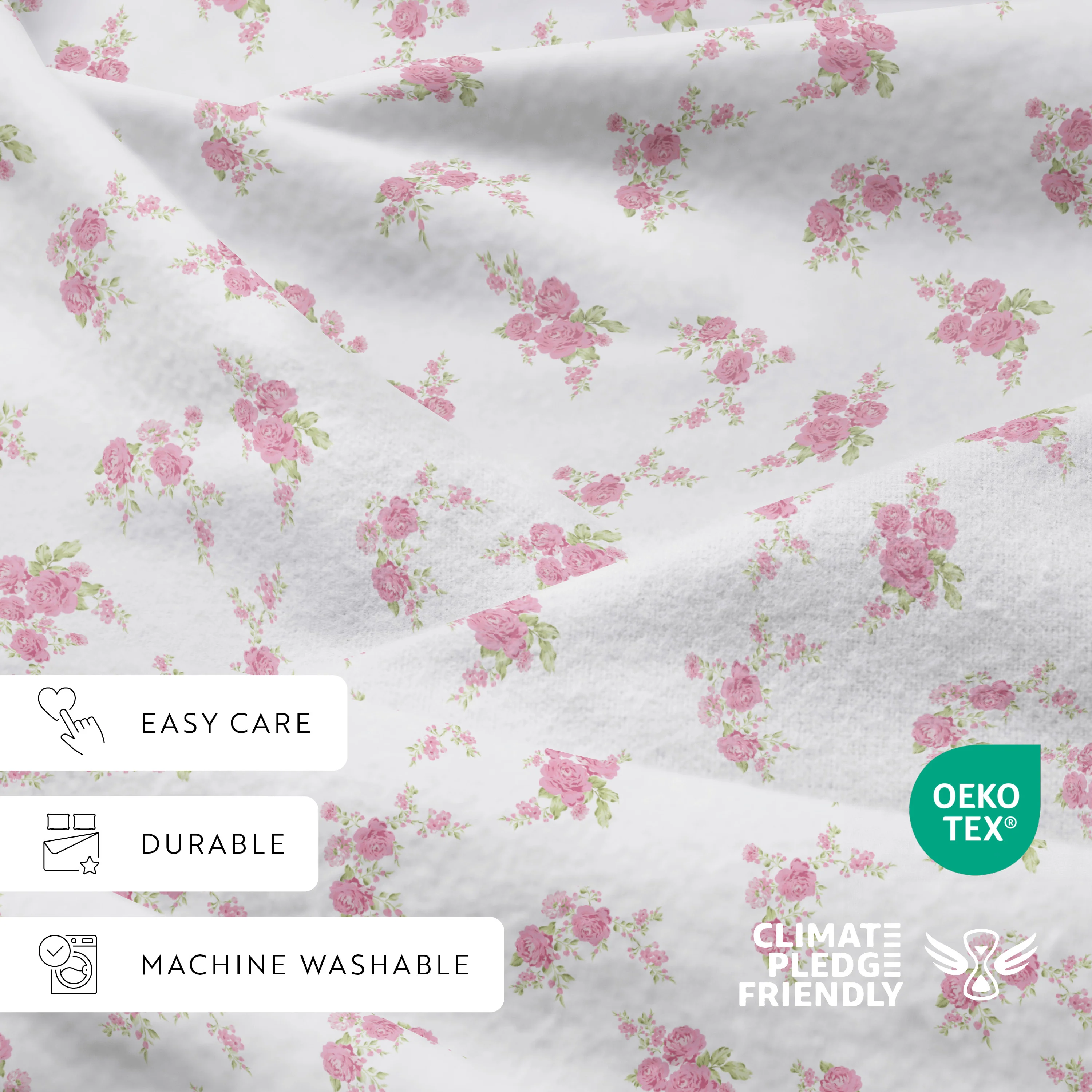 Rose Bunch 4-Piece Flannel Sheet Set - Image 18