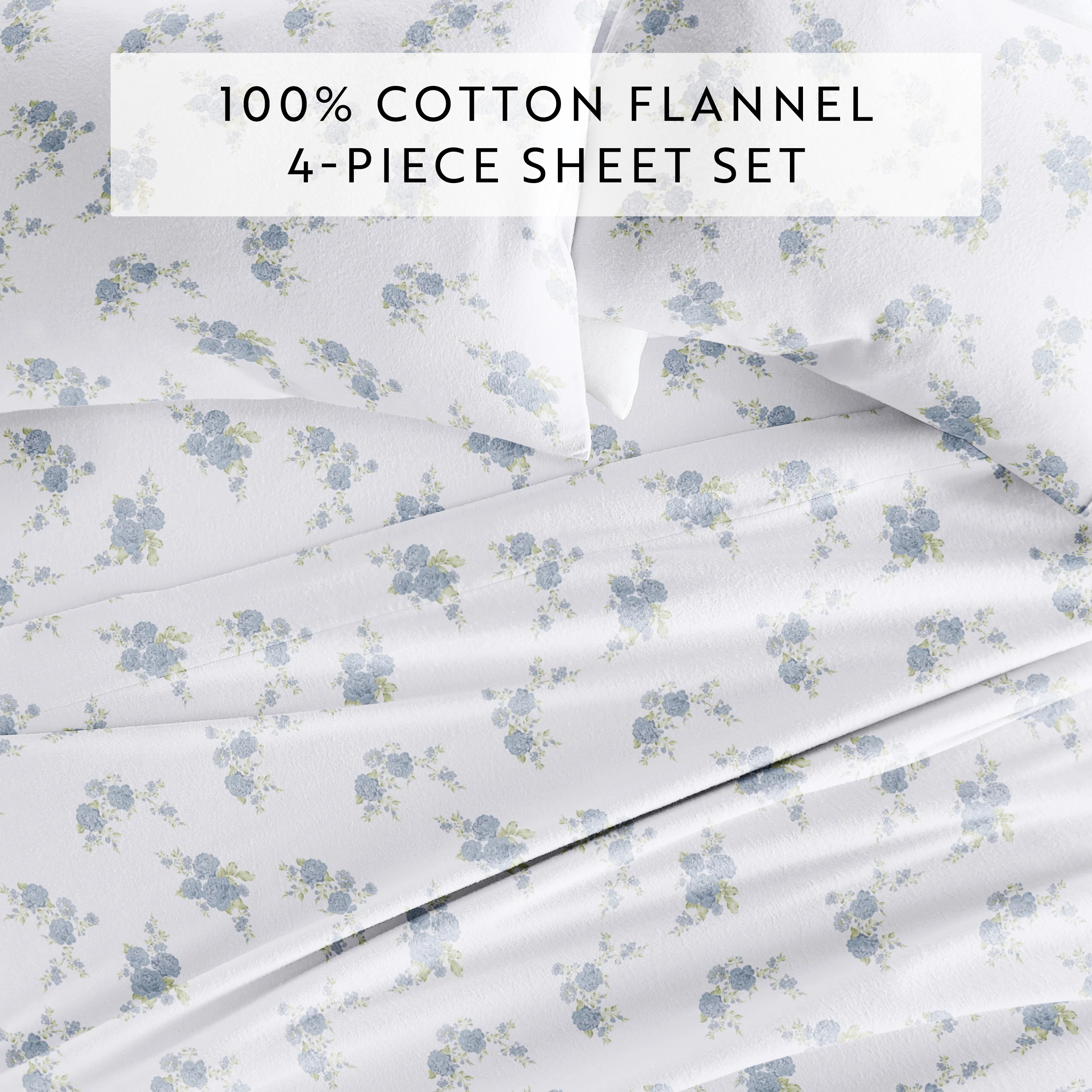 Rose Bunch 4-Piece Flannel Sheet Set - Image 9