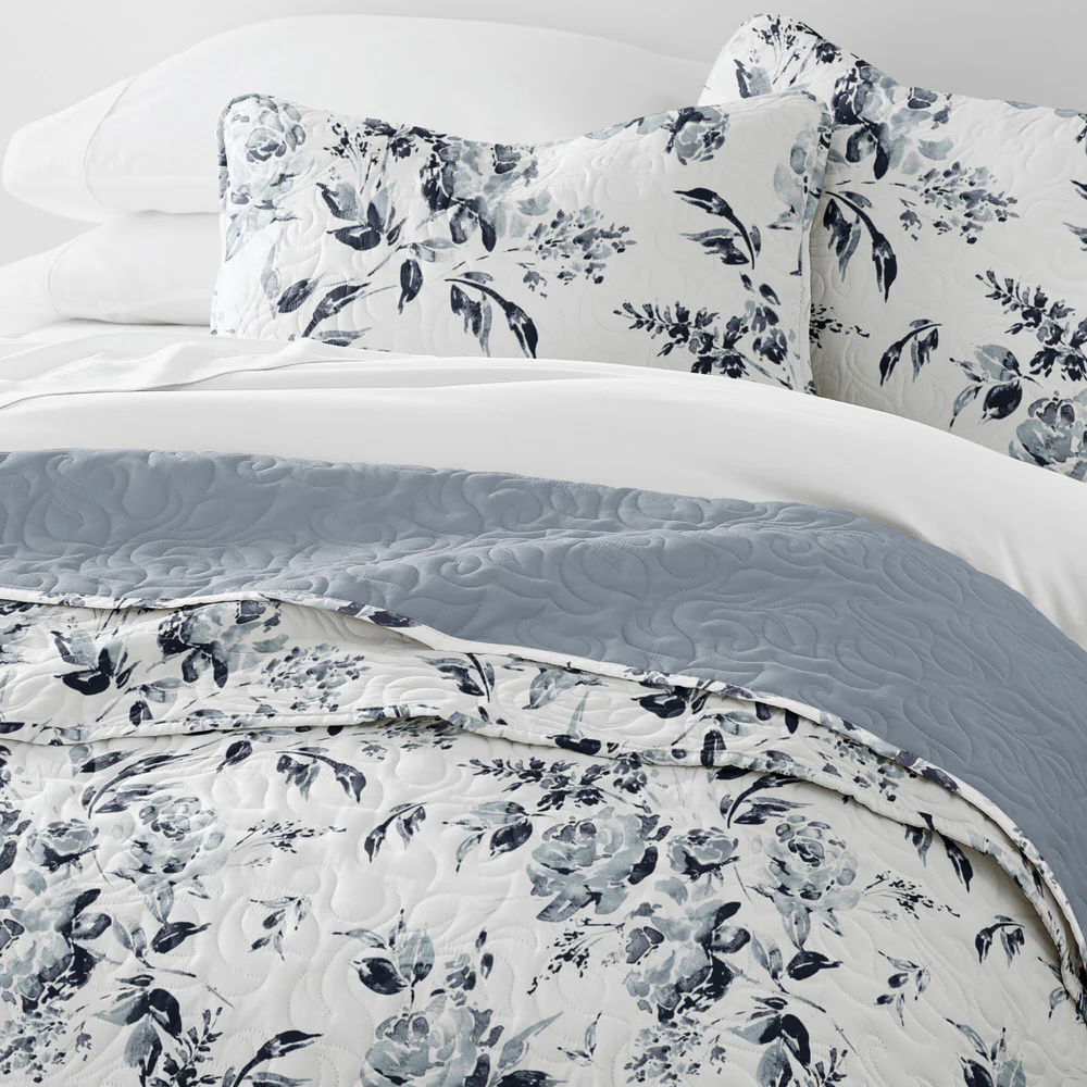 Rose Garden Reversible Quilted Coverlet Set - Image 5
