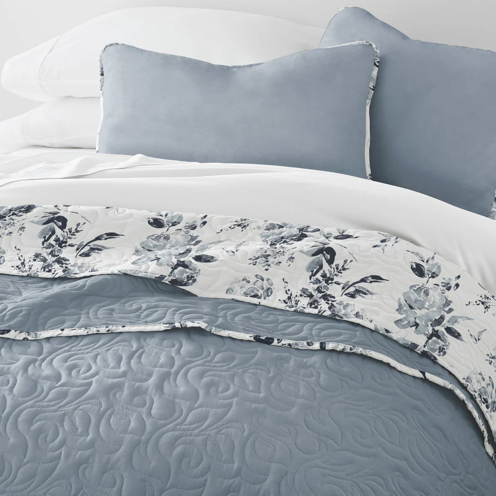 Rose Garden Reversible Quilted Coverlet Set - Image 6