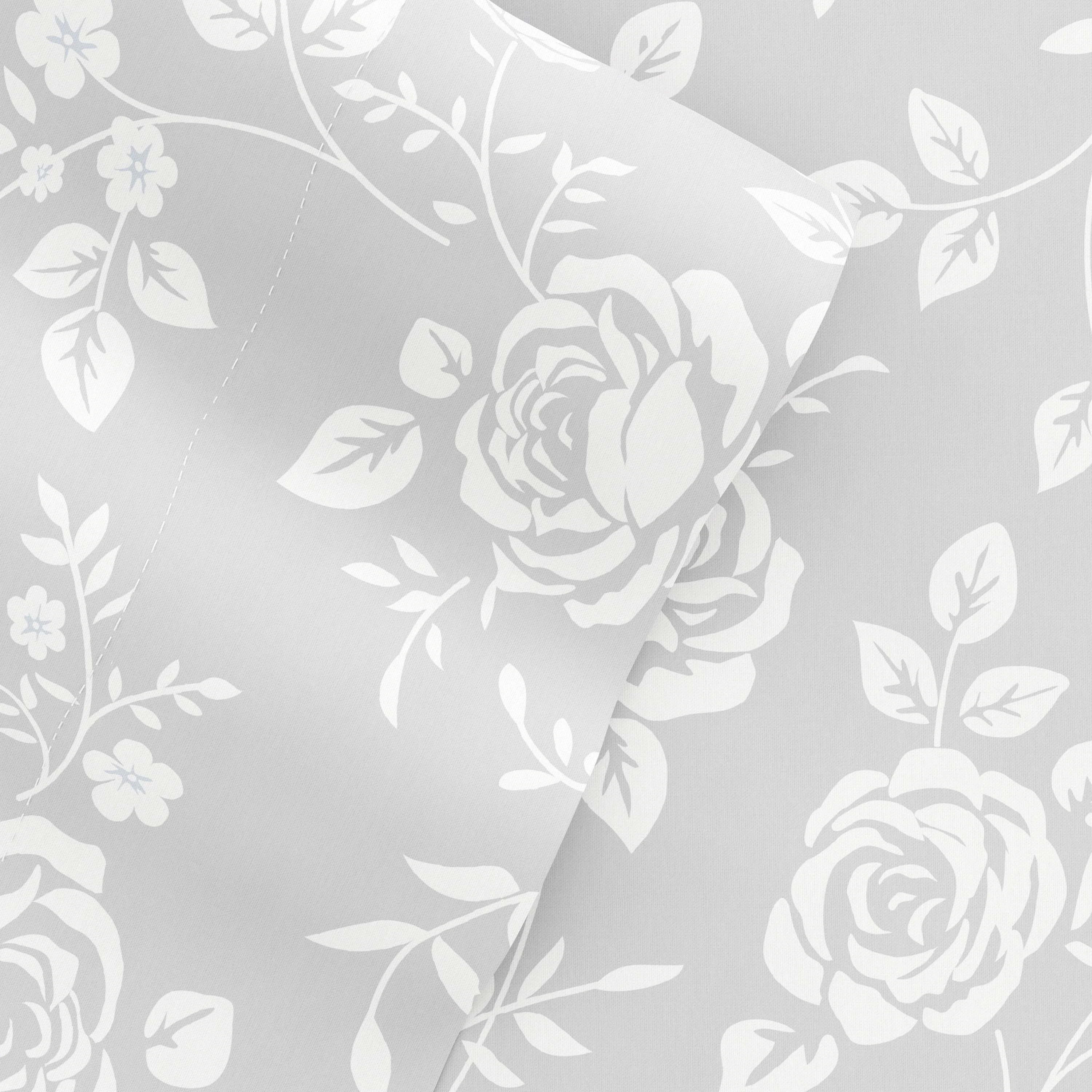 Rose Gray Pattern 4-Piece Sheet Set - Image 2