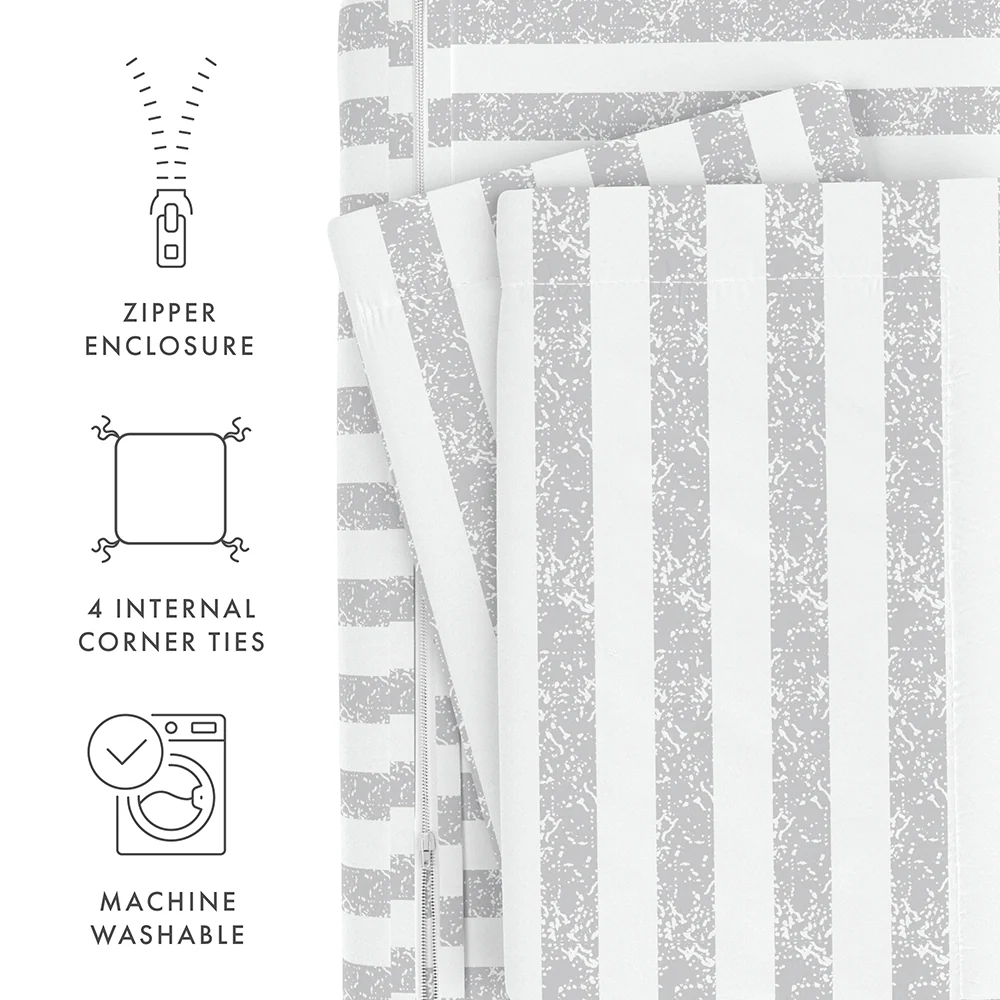 Rugged Stripes Pattern 3-Piece Duvet Cover Set - Image 58