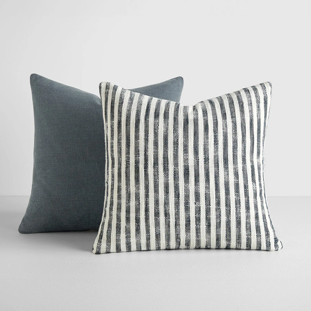 2-Pack Yarn-Dyed Bengal Stripe / Solid Décor Throw Pillows (Sale) - Image 2