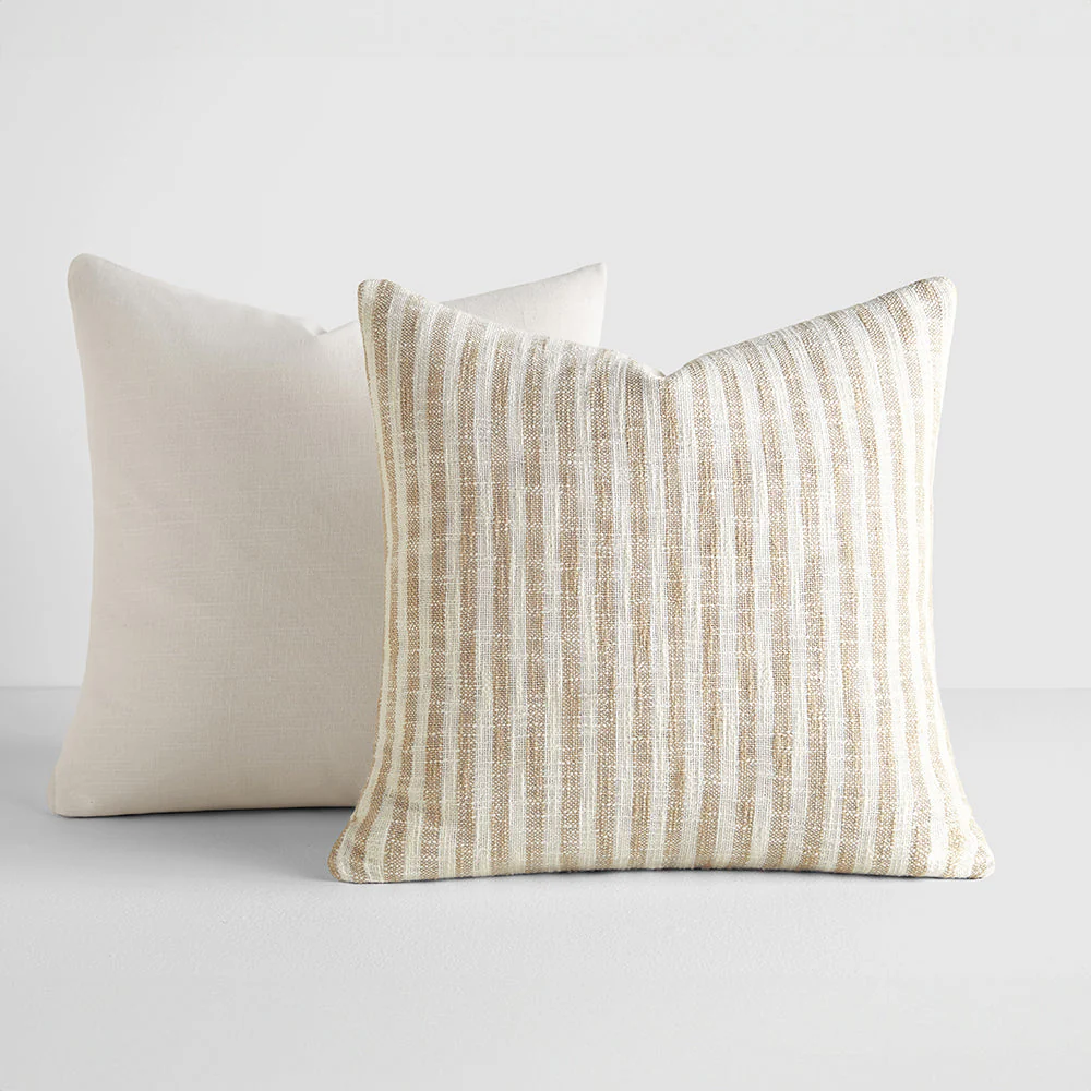 2-Pack Yarn-Dyed Bengal Stripe / Solid Décor Throw Pillows (Sale) - Image 3