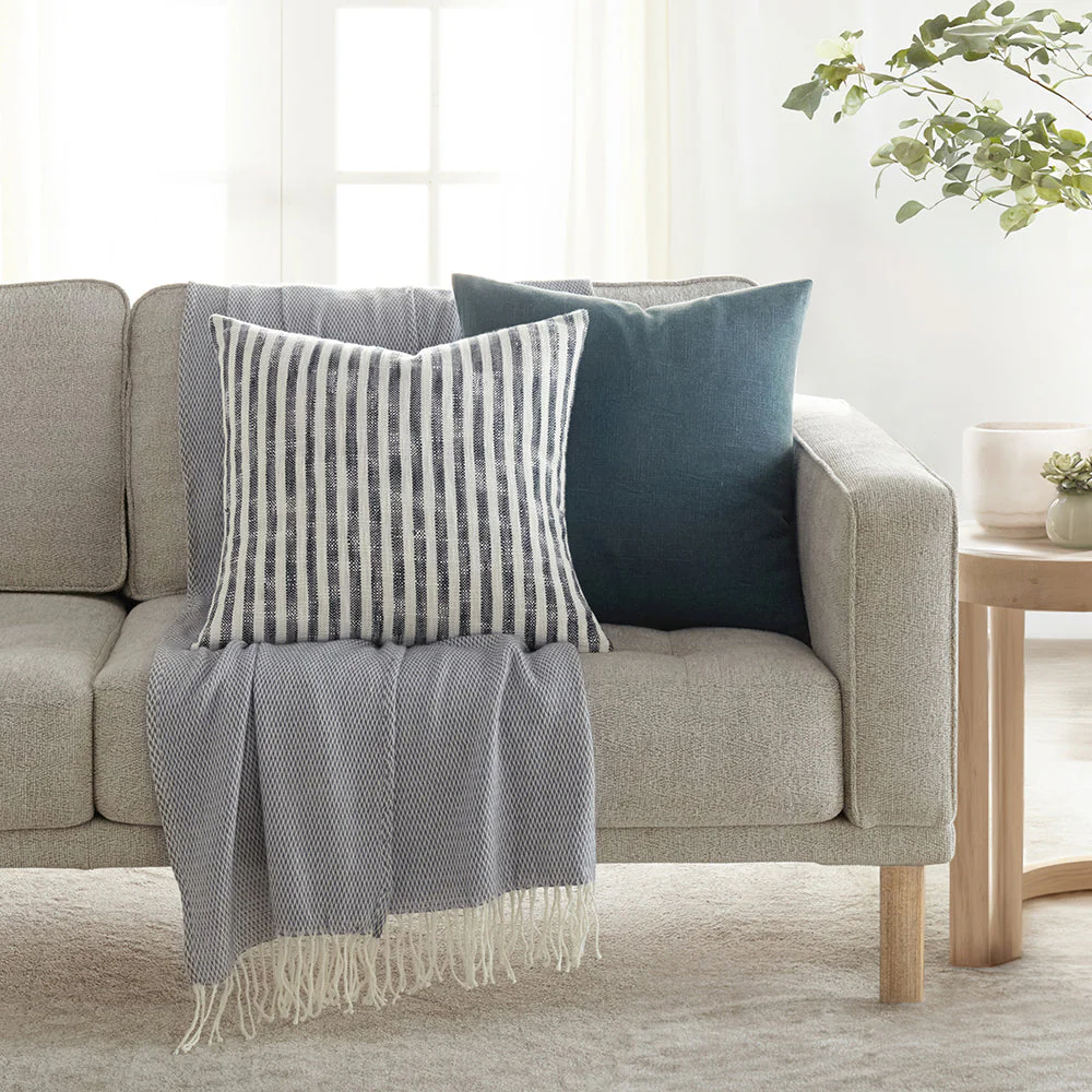 2-Pack Yarn-Dyed Bengal Stripe / Solid Décor Throw Pillows (Sale) - Image 8