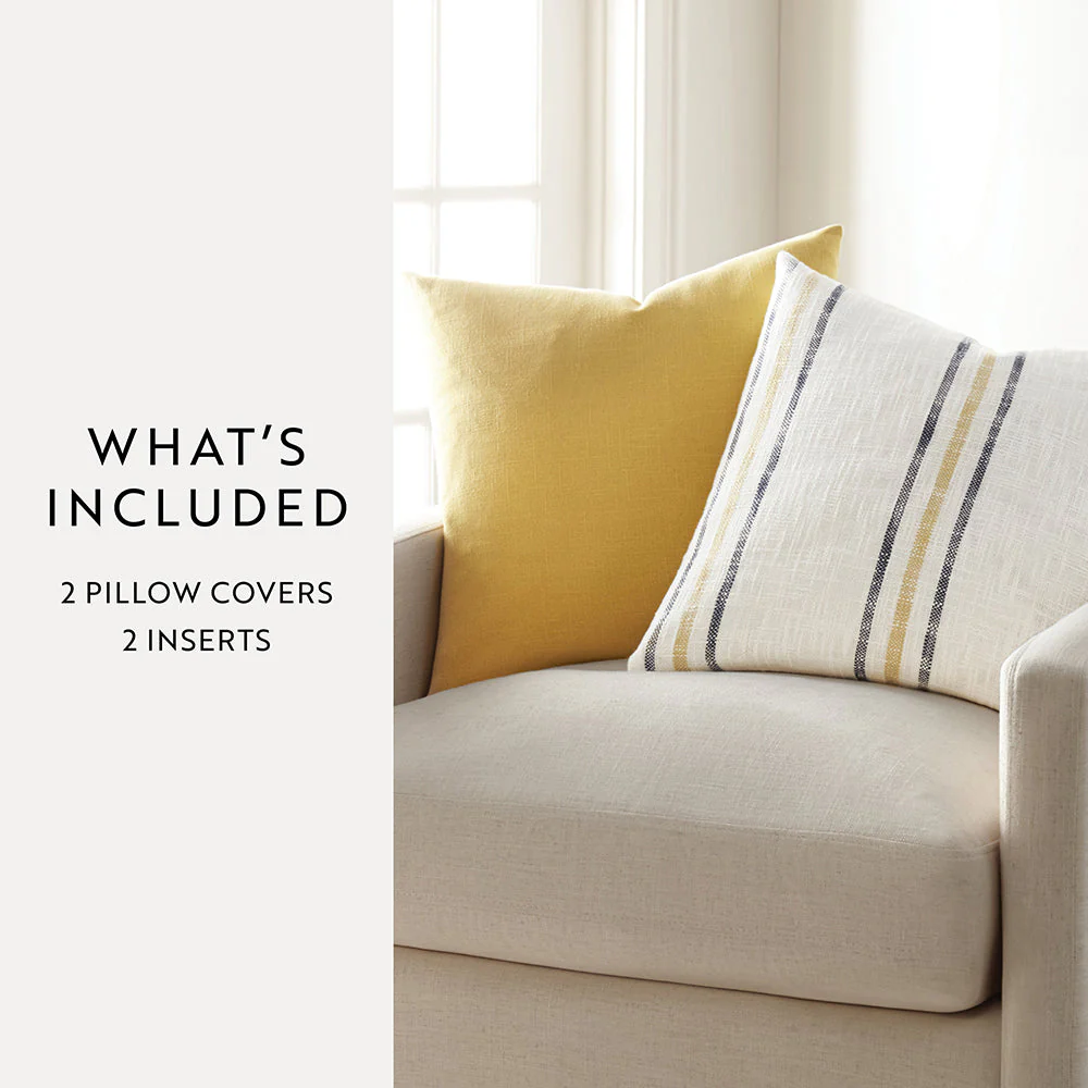 2-Pack Yarn-Dyed Framed Stripe / Solid Décor Throw Pillows (Sale) - Image 11