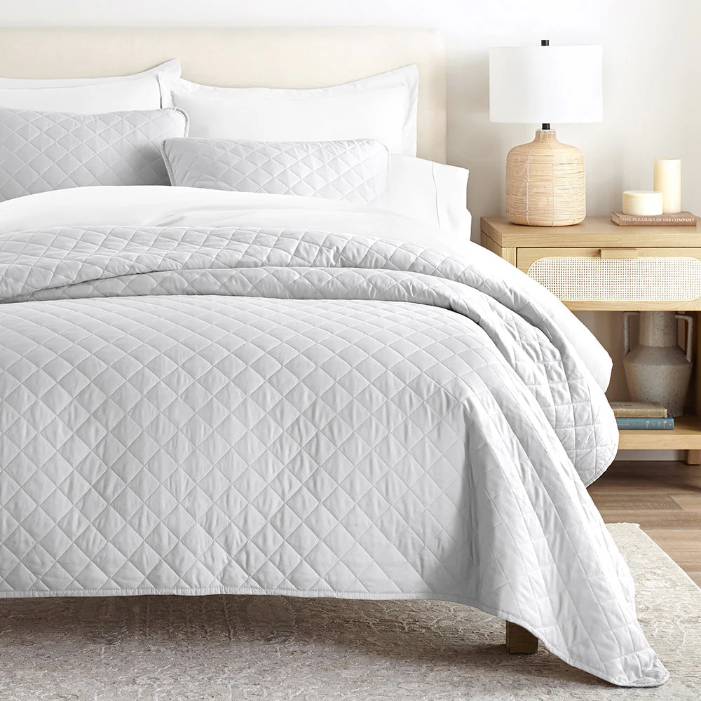 Sale - 3-Piece Diamond Stitch Quilted Coverlet Set - Image 10