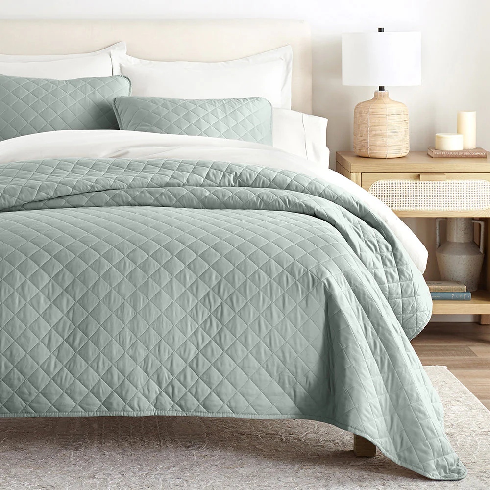 Sale - 3-Piece Diamond Stitch Quilted Coverlet Set - Image 11