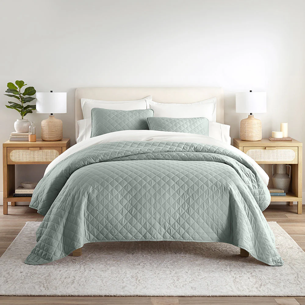 Sale - 3-Piece Diamond Stitch Quilted Coverlet Set - Image 17