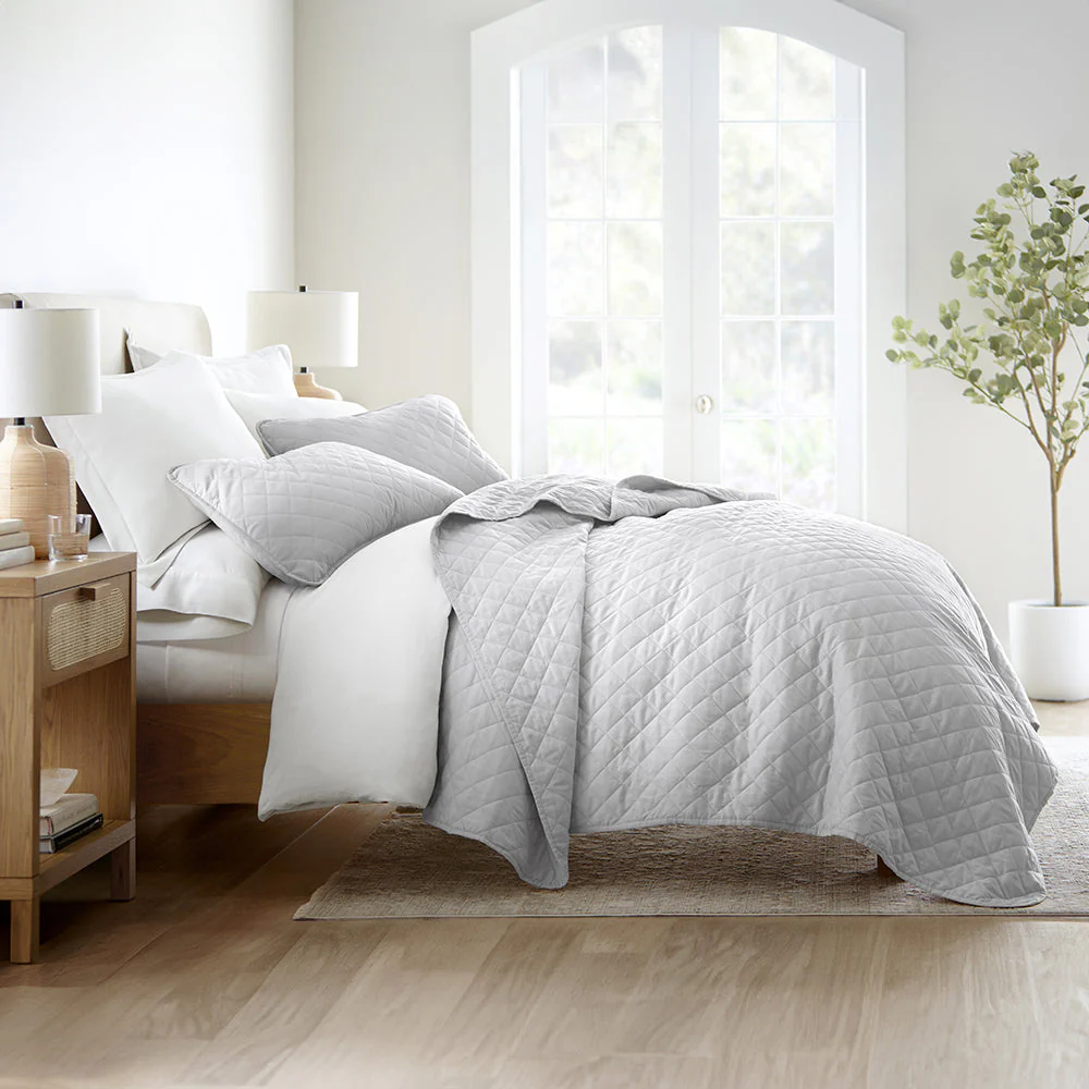 Sale - 3-Piece Diamond Stitch Quilted Coverlet Set - Image 22