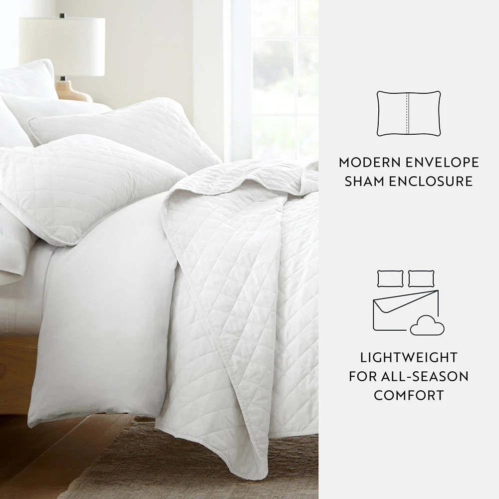 Sale - 3-Piece Diamond Stitch Quilted Coverlet Set - Image 38