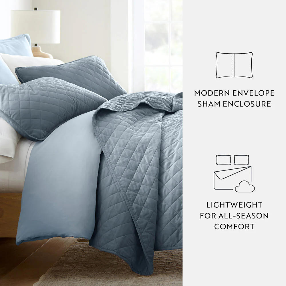Sale - 3-Piece Diamond Stitch Quilted Coverlet Set - Image 42